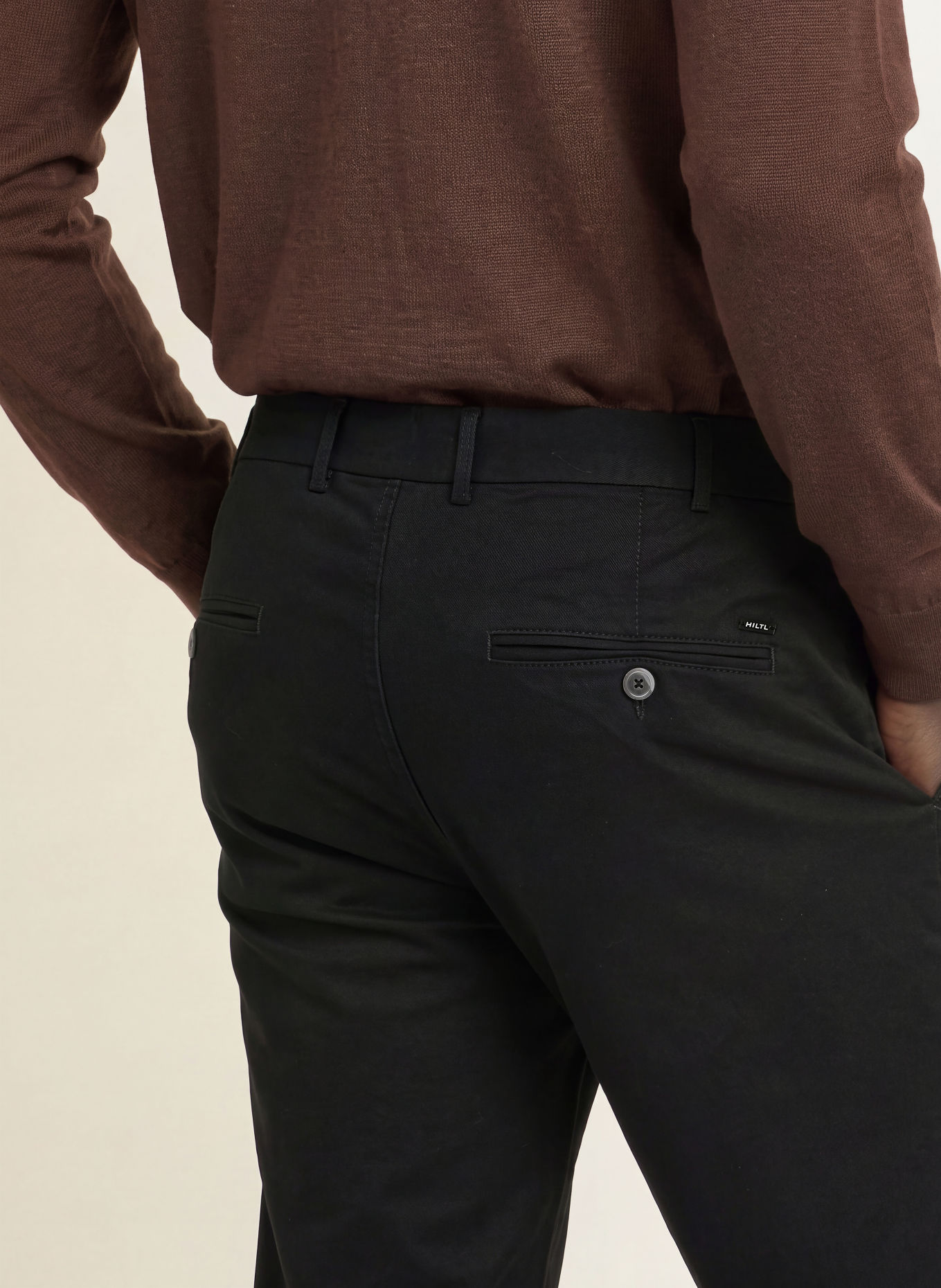 HILTL Extra Slim Fit Chinos: BLACK