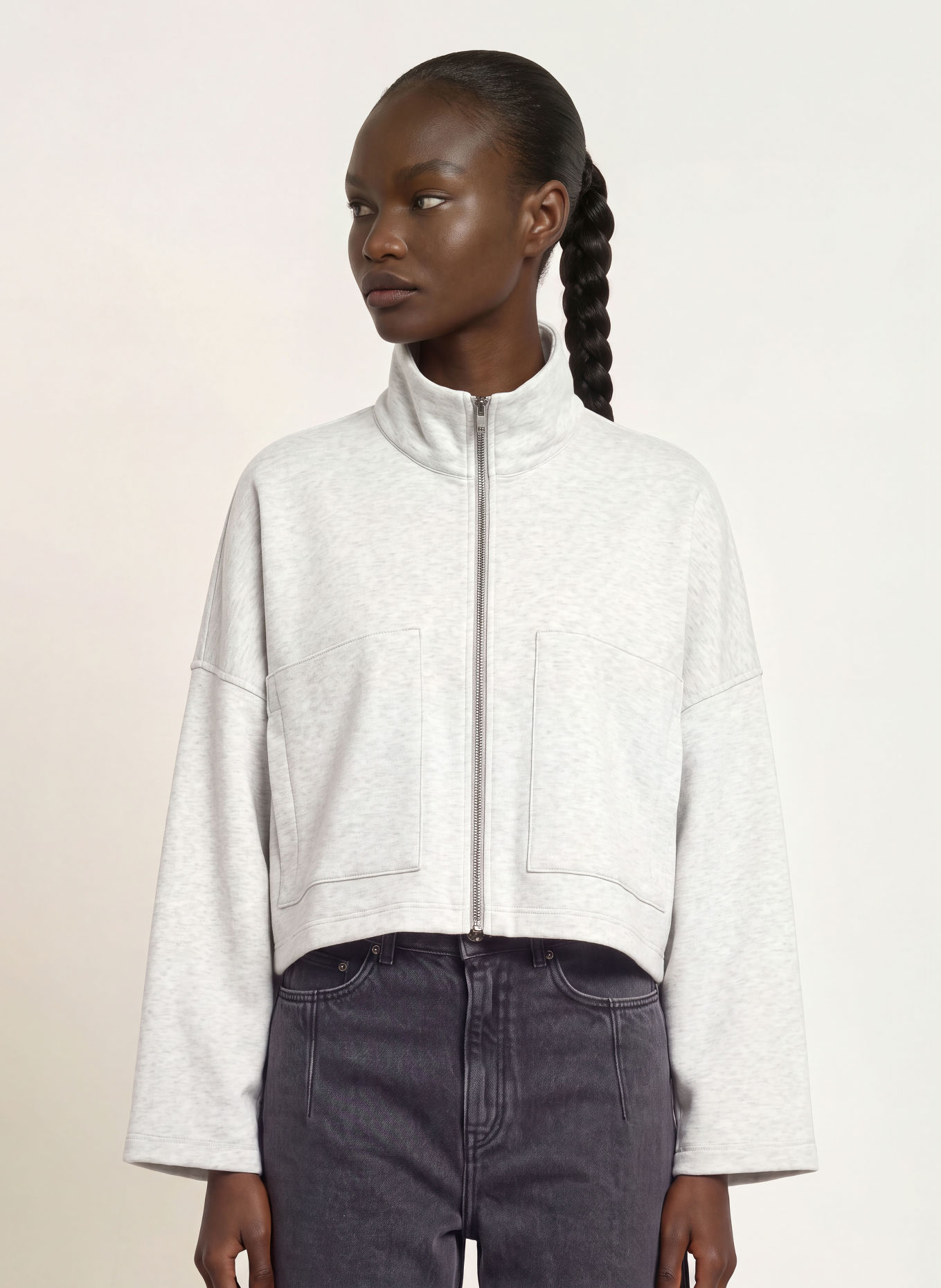 DRYKORN ELSTOW box jacket made of jersey: GRAY