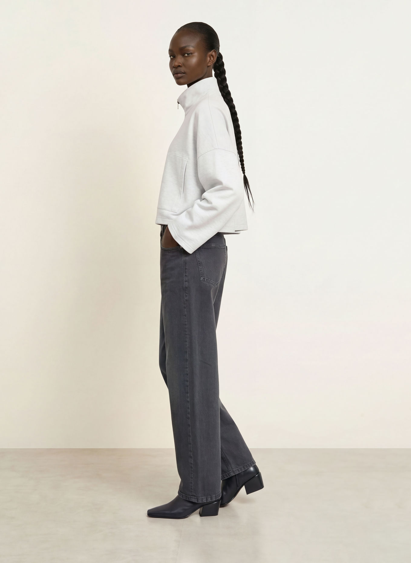 DRYKORN ELSTOW box jacket made of jersey: GRAY