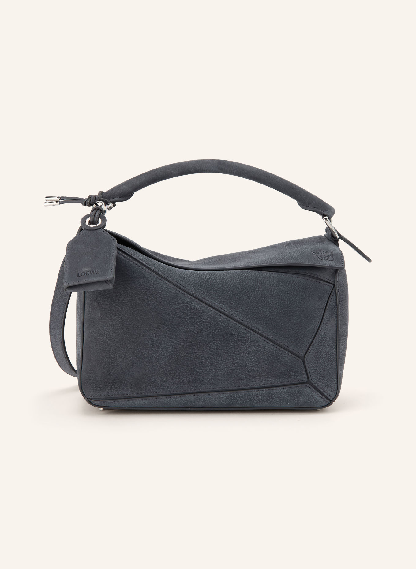 LOEWE Handtasche PUZZLE: DUNKELGRAU / SILBER