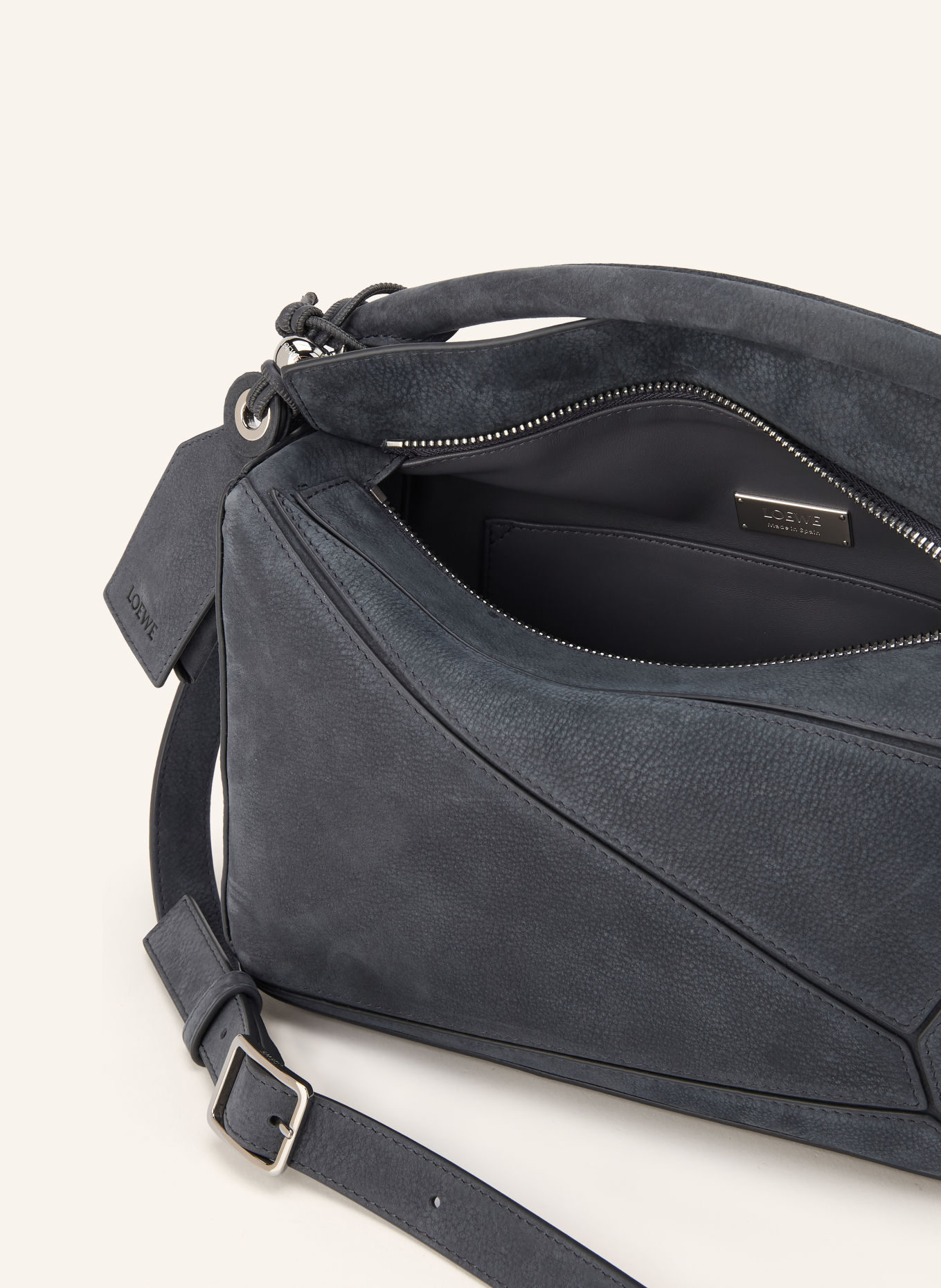 LOEWE Handtasche PUZZLE: DUNKELGRAU / SILBER