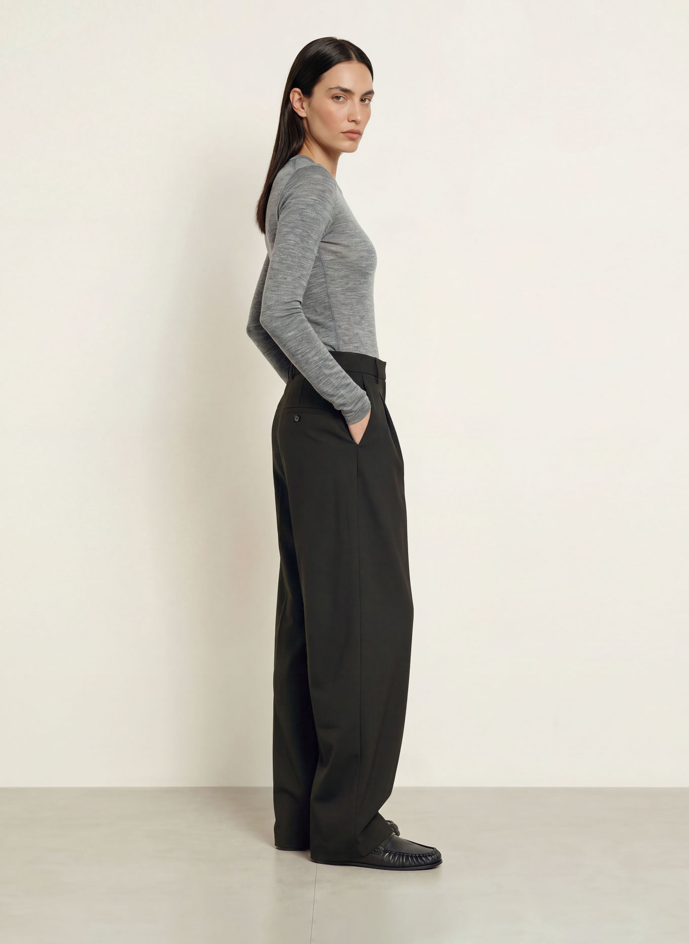 ARKET long-sleeved shirt: DARK GRAY