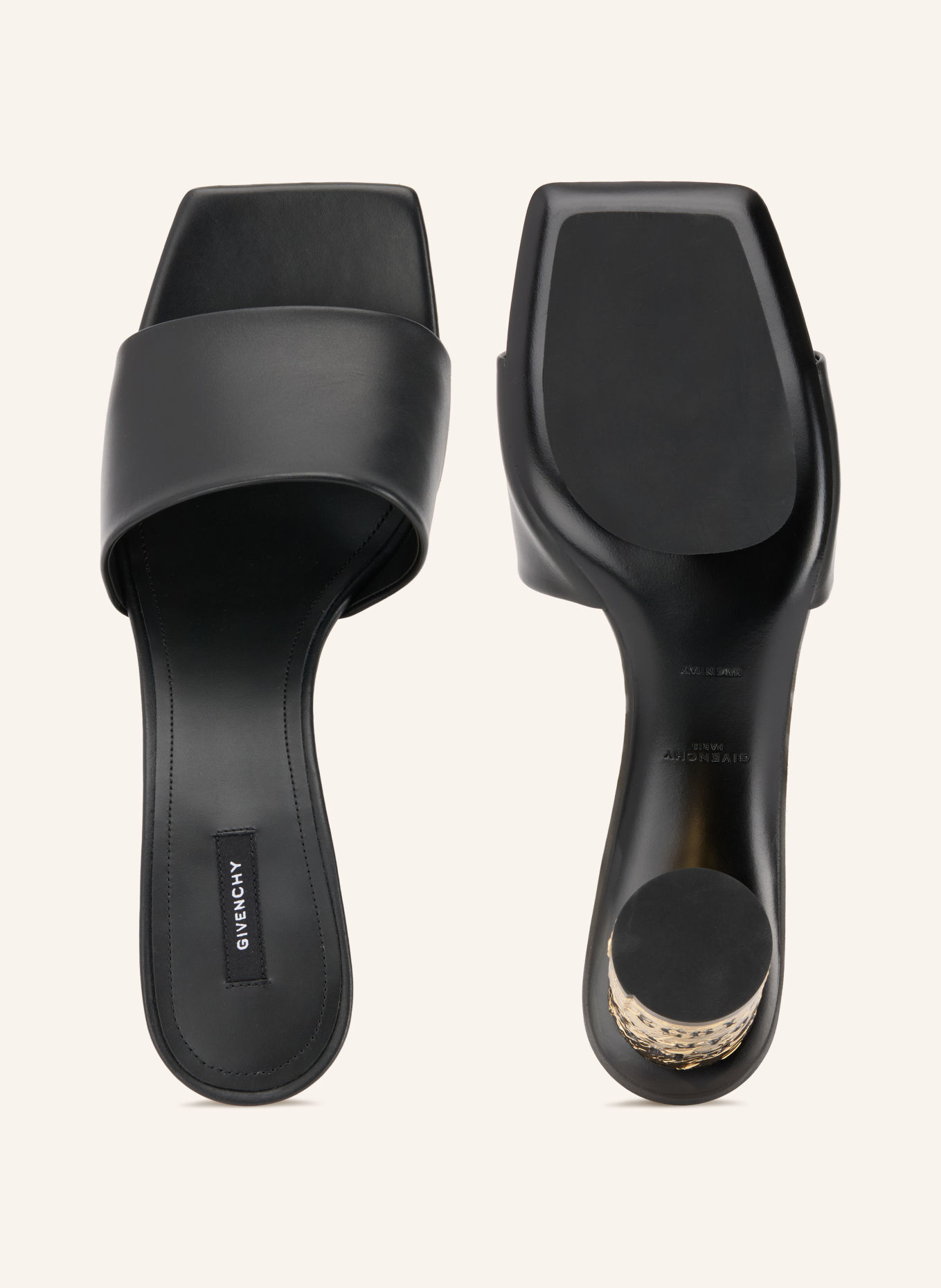 GIVENCHY mules: BLACK / GOLD