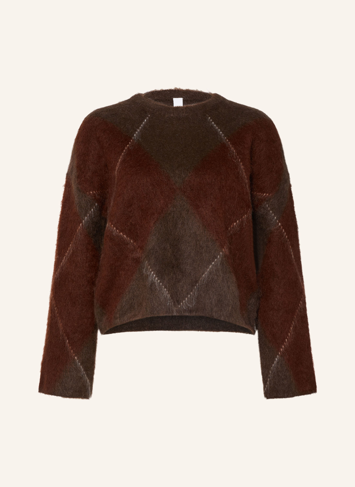 Y.A.S. Pullover mit Mohair: DUNKELBRAUN / BRAUN / CREME