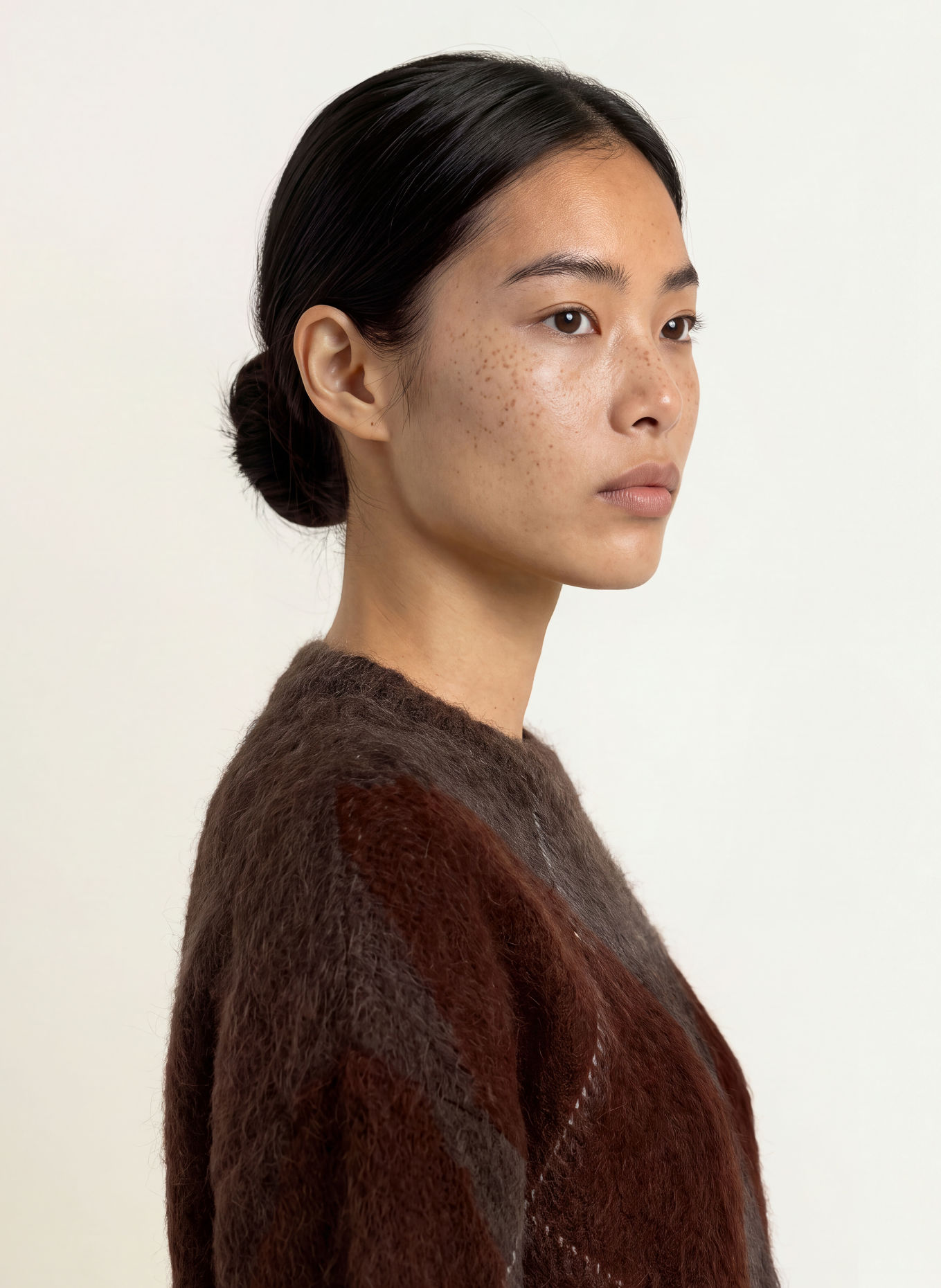 Y.A.S. Pullover mit Mohair: DUNKELBRAUN / BRAUN / CREME