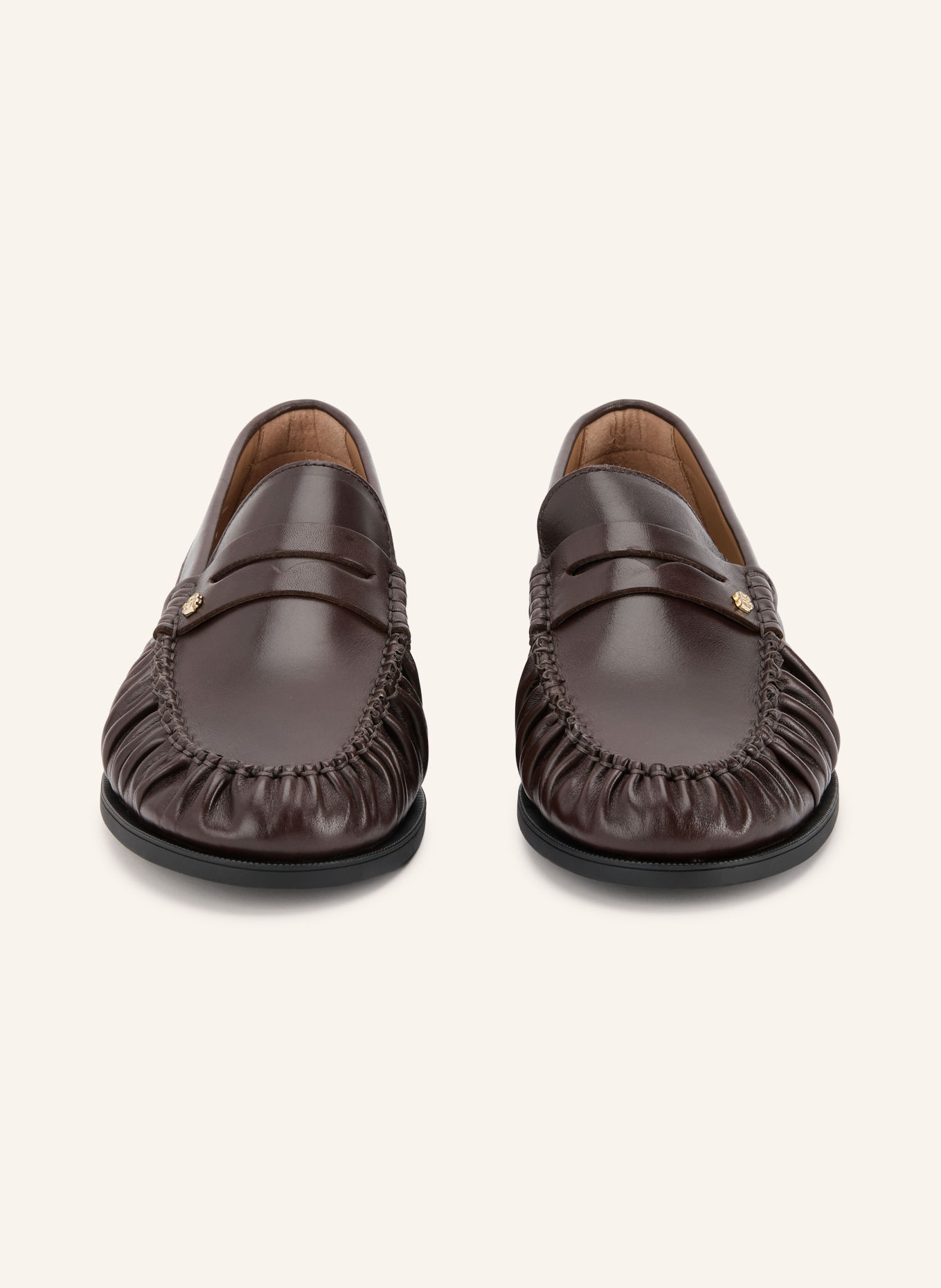 BOSS LYCIA Penny loafer: DARK BROWN