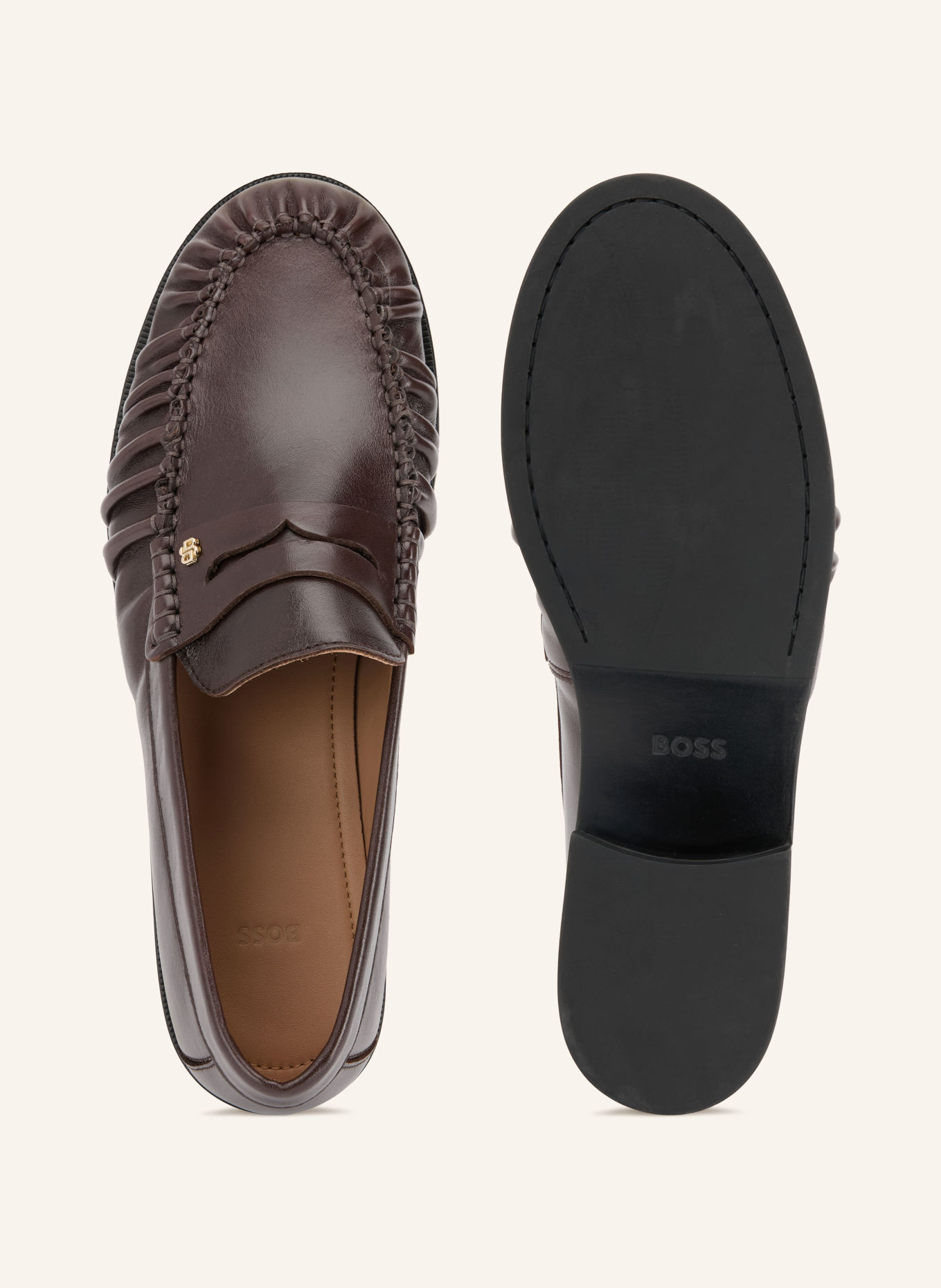 BOSS LYCIA Penny loafer: DARK BROWN