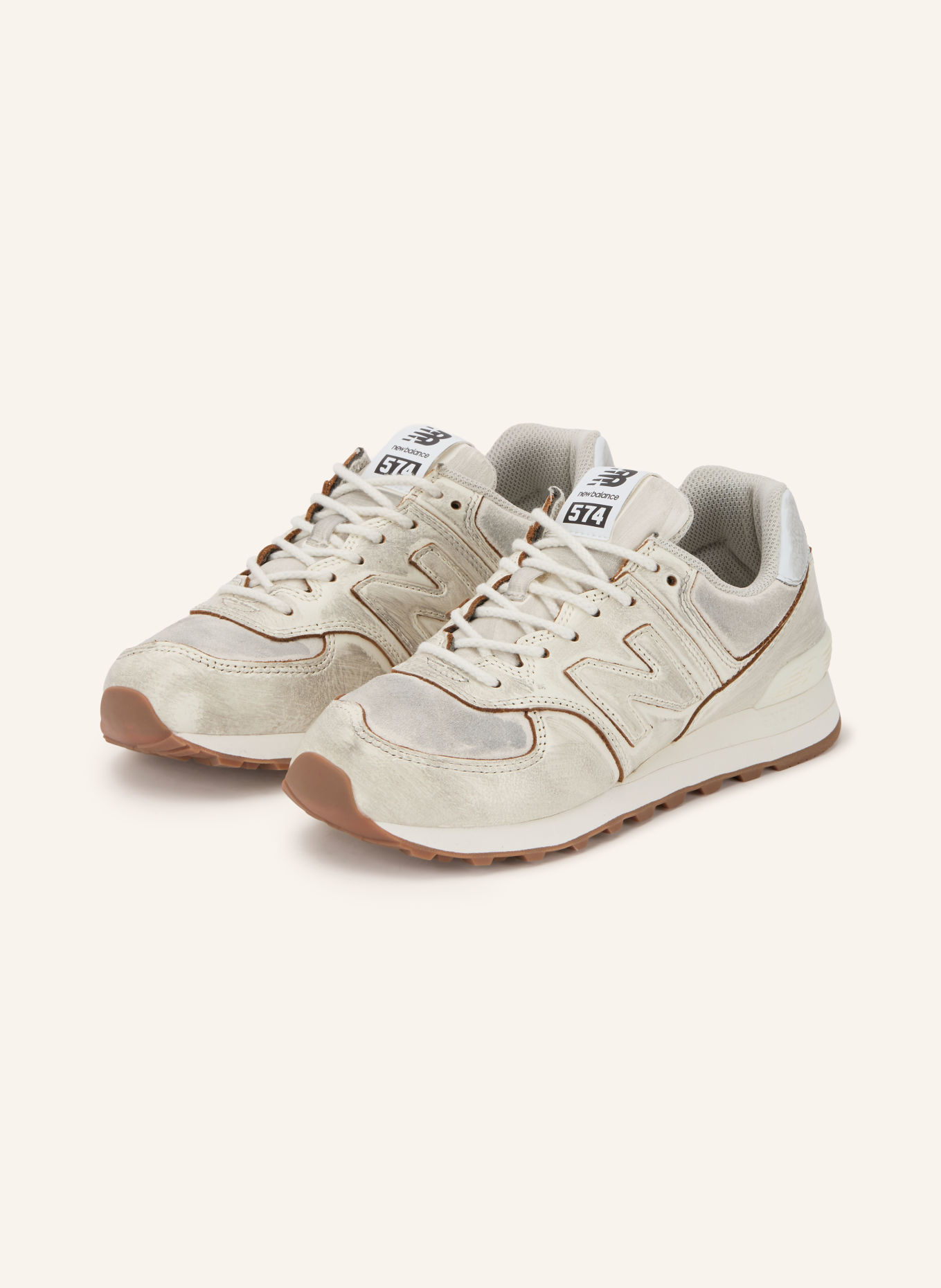 new balance Sneakers 574: WHITE / BROWN