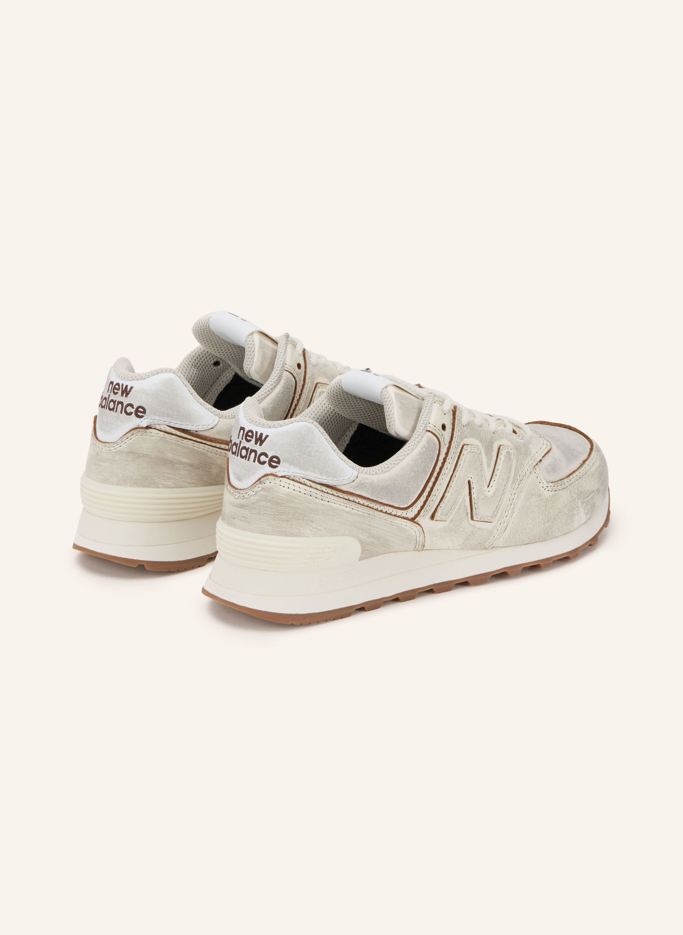 new balance Sneakers 574: WHITE / BROWN