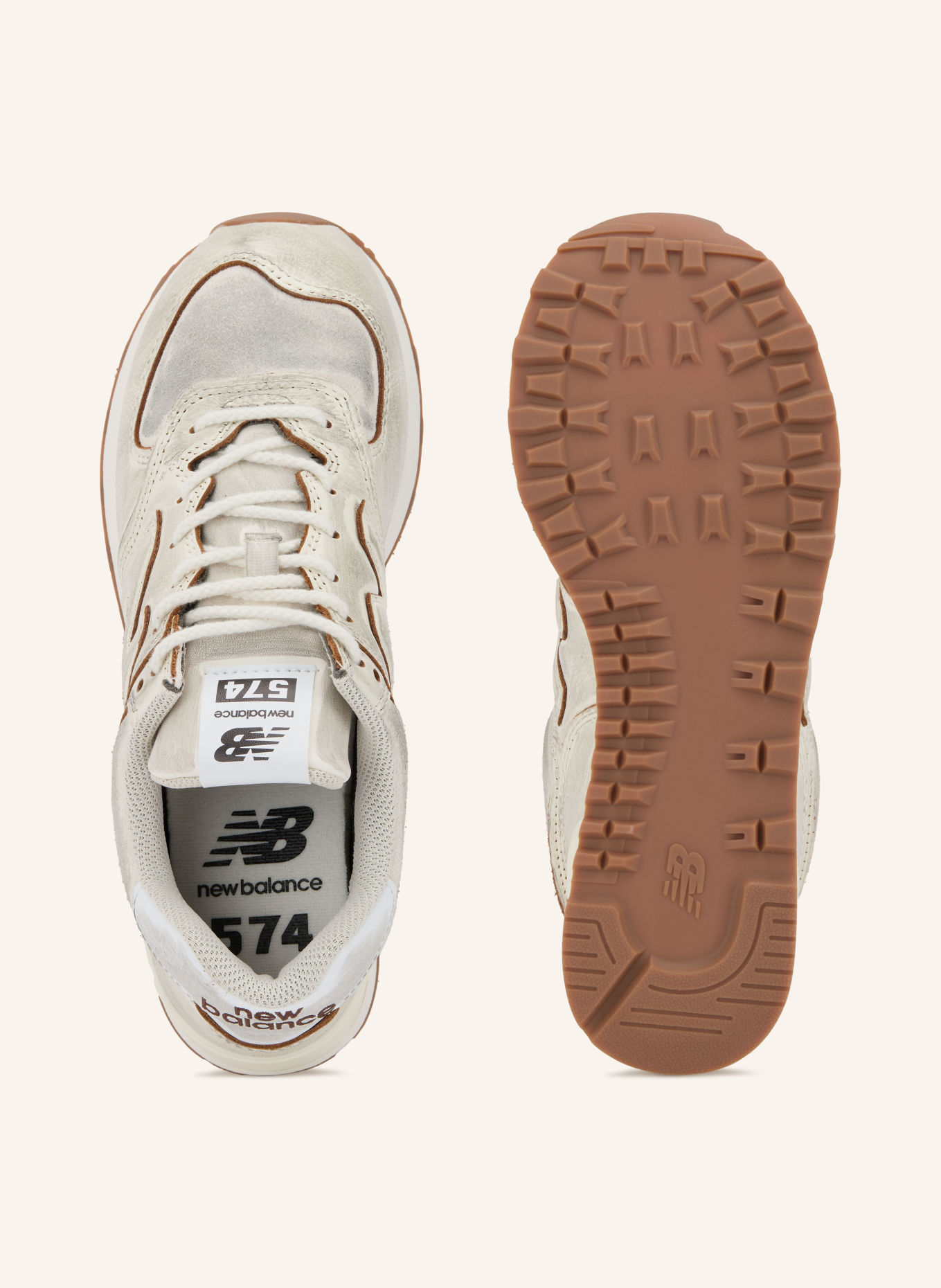 new balance Sneakers 574: WHITE / BROWN