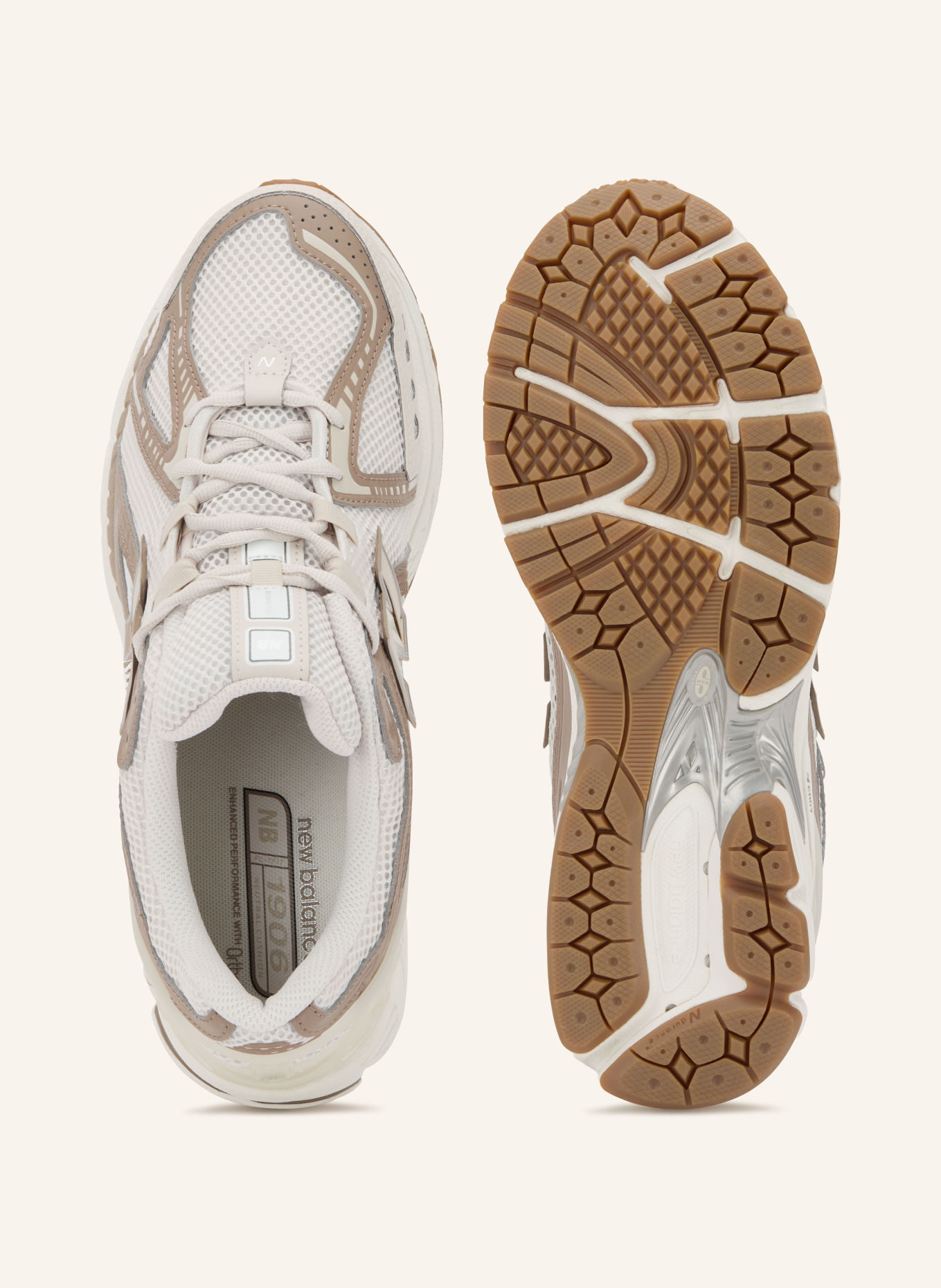 new balance Sneakers 1906: TAUPE / BLANC