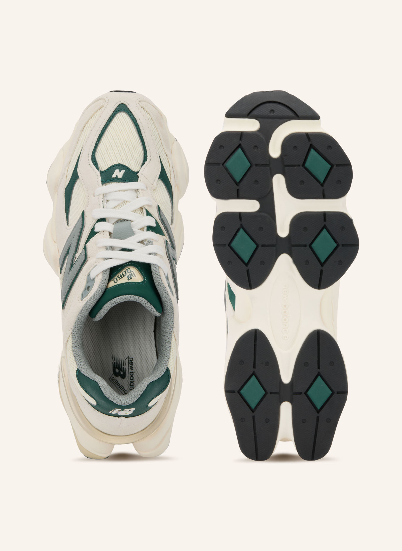 new balance Sneaker 9060: CREME / GRAU / DUNKELGRÜN