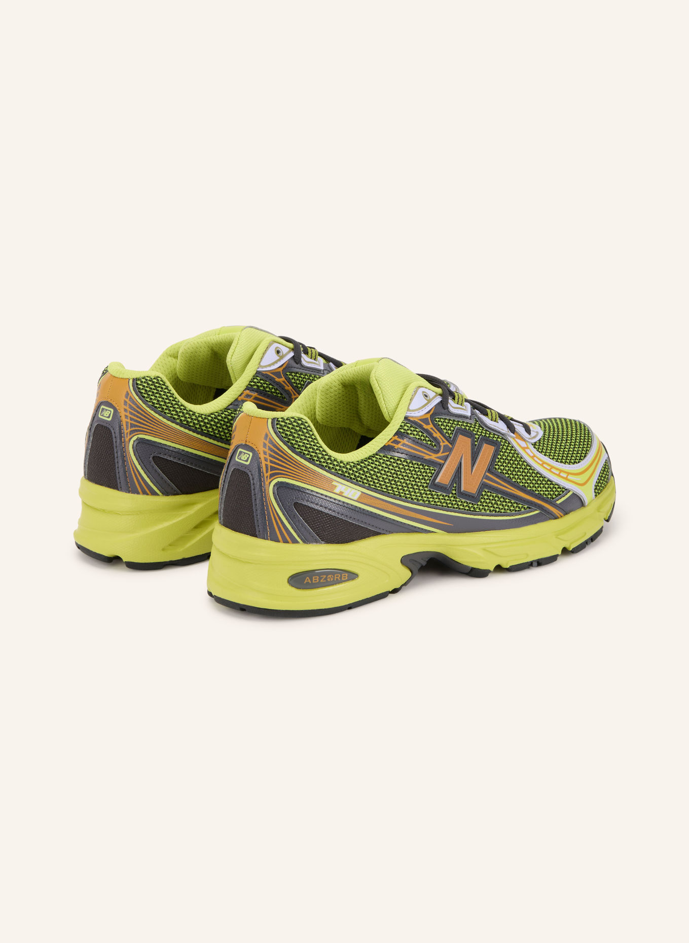 new balance Sneakers 740: ZWART / DONKERORANJE / NEONGROEN