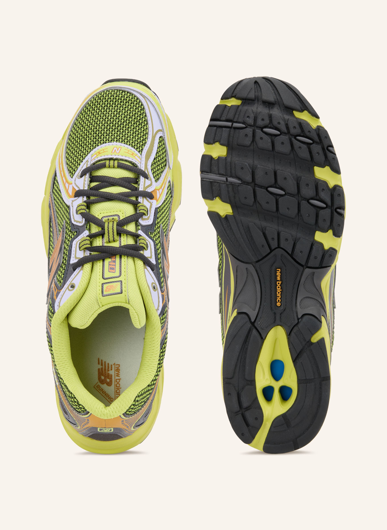 new balance Sneakers 740: ZWART / DONKERORANJE / NEONGROEN