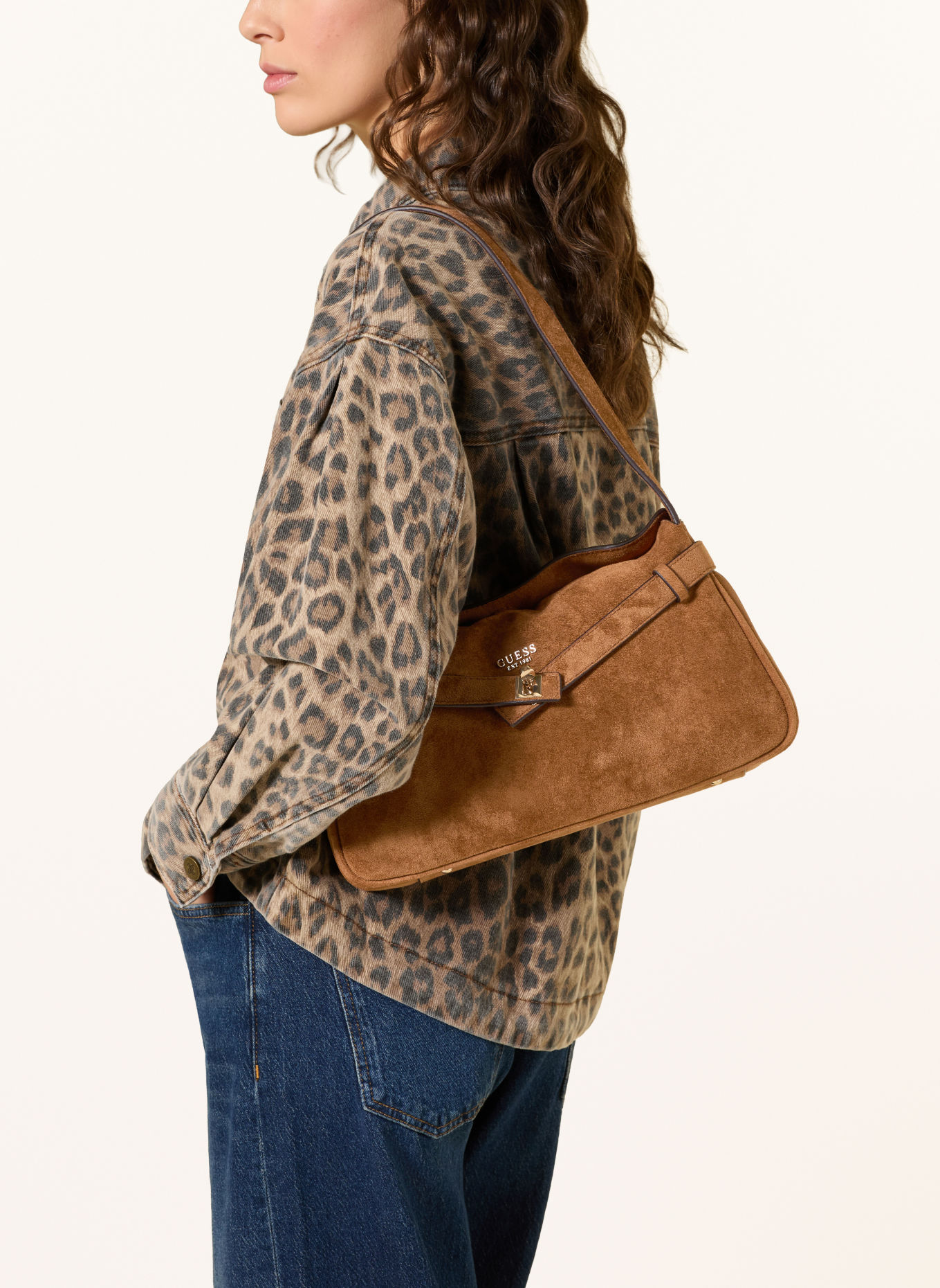 GUESS ELLA Crossbody Bag: COGNAC / GOLD