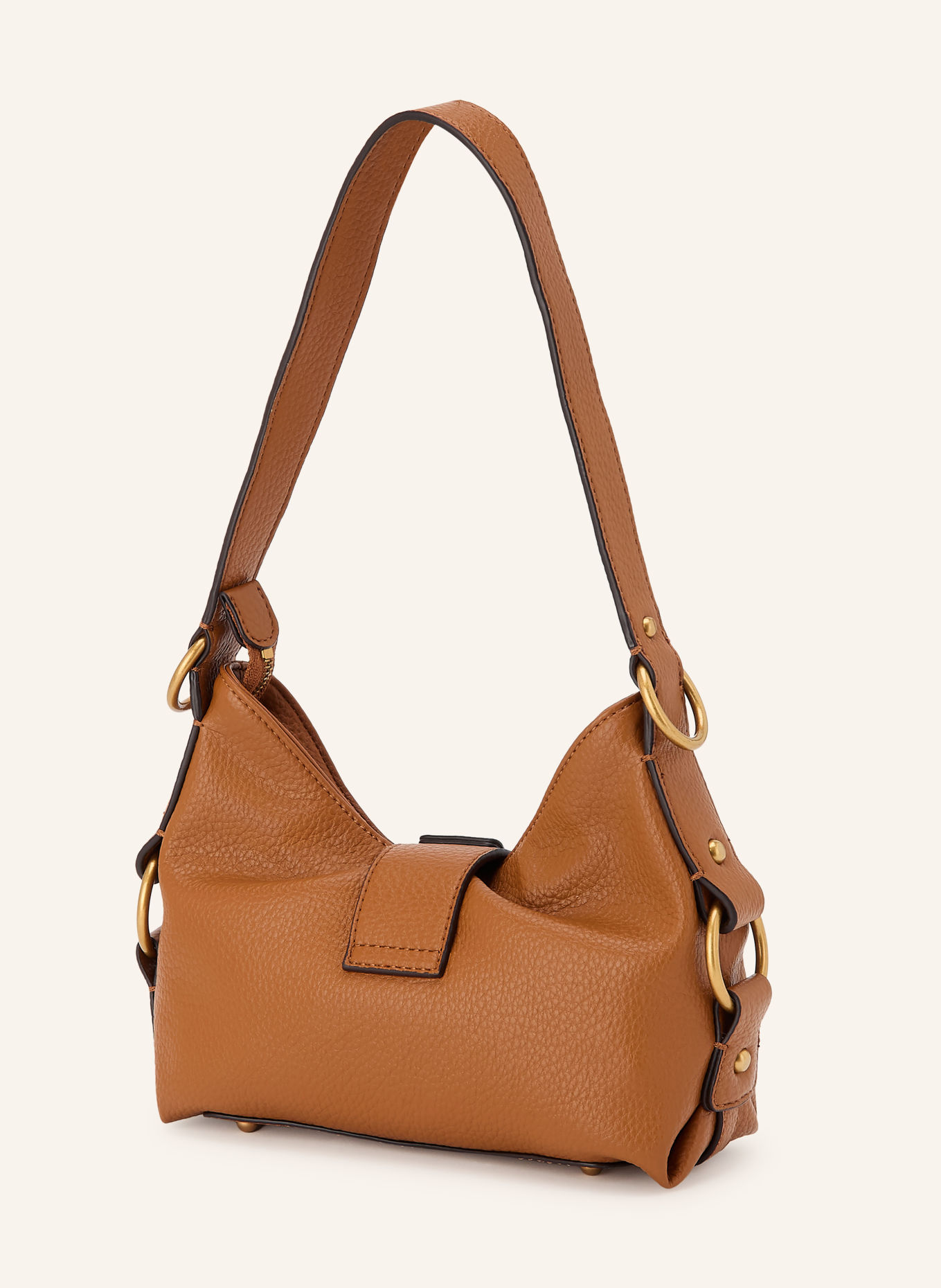 GUESS Schultertasche CAMDEN MINI: COGNAC / GOLD