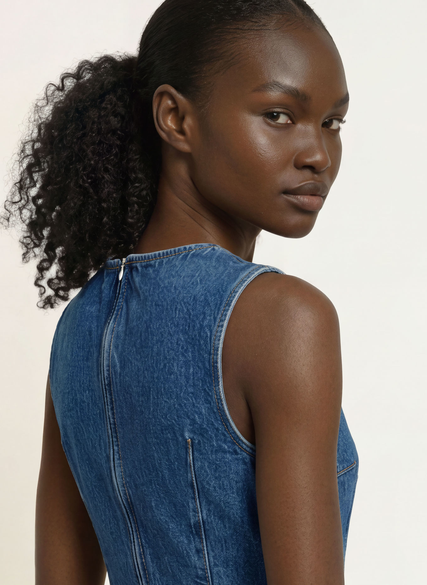 HUGO Robe en jean GLIMMER: BLEU