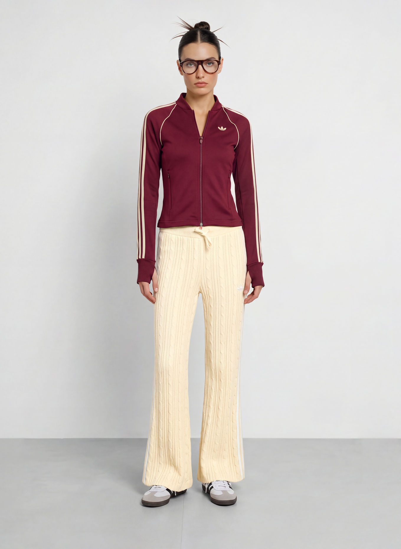 adidas Originals Veste d'entraînement SPORT SST: ROUGE FONCÉ / BLANC