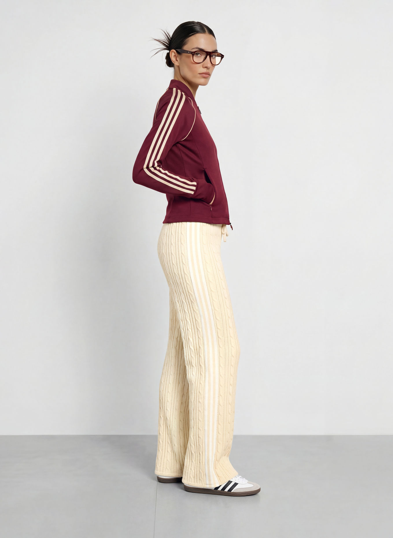 adidas Originals Veste d'entraînement SPORT SST: ROUGE FONCÉ / BLANC