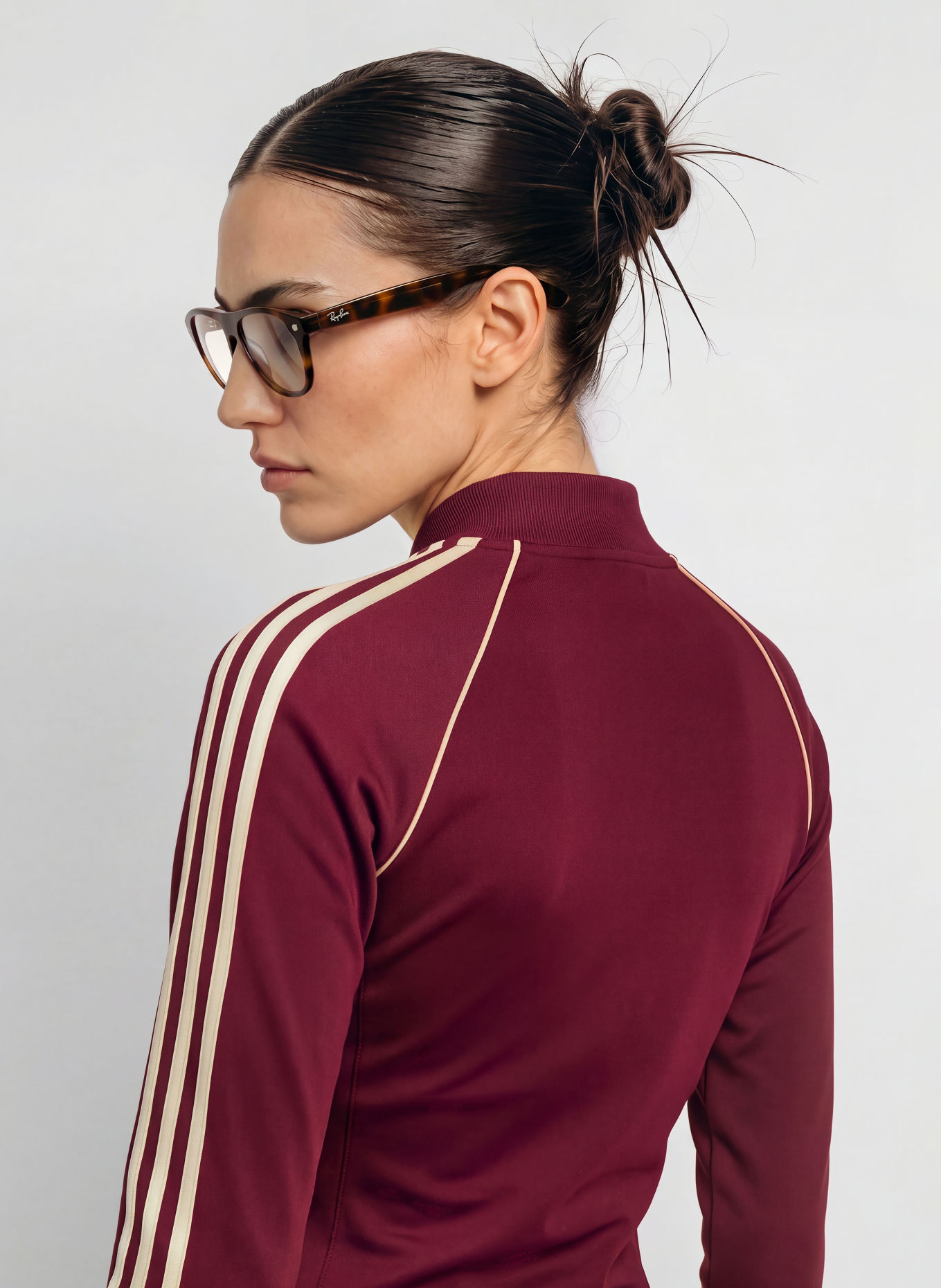 adidas Originals Veste d'entraînement SPORT SST: ROUGE FONCÉ / BLANC