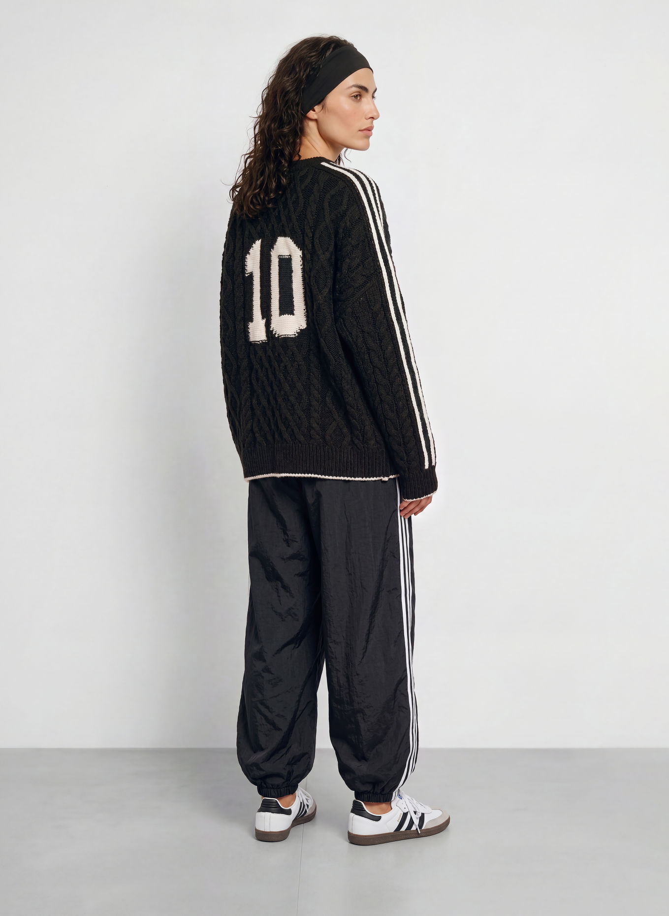 adidas Originals Pullover CABLEKNIT: SCHWARZ / WEISS