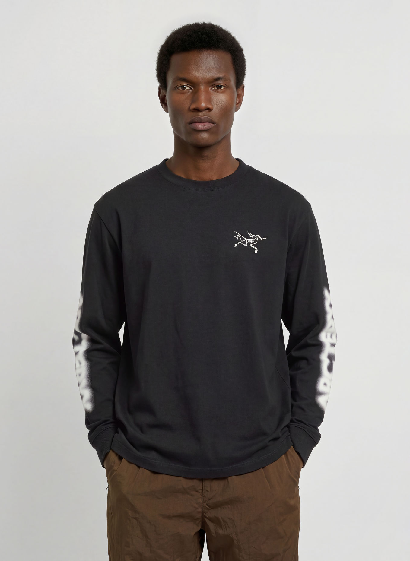 ARC'TERYX KRAGG Long-sleeve shirt: BLACK / WHITE