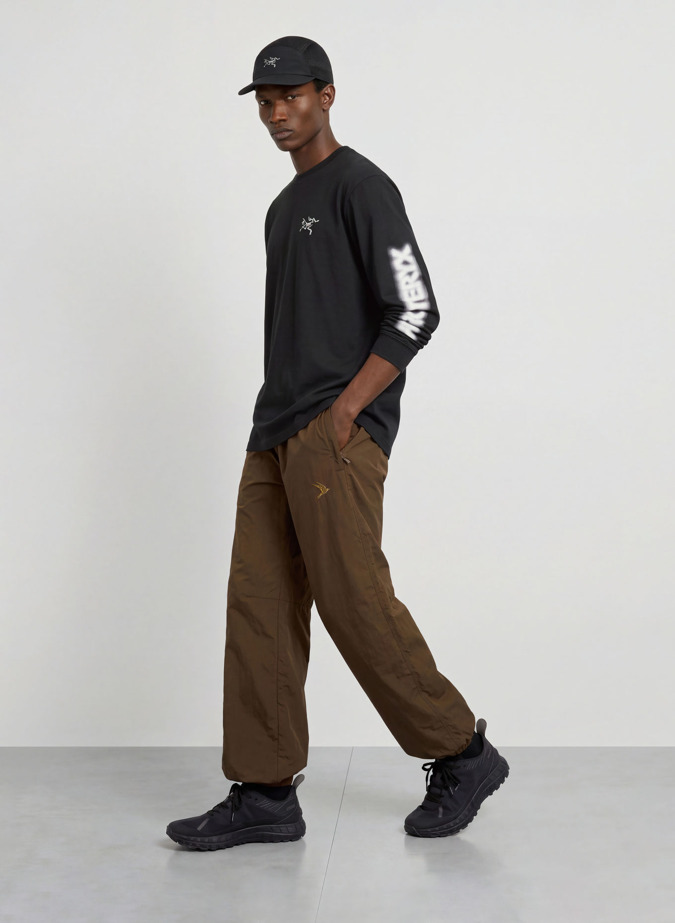 ARC'TERYX KRAGG Long-sleeve shirt: BLACK / WHITE