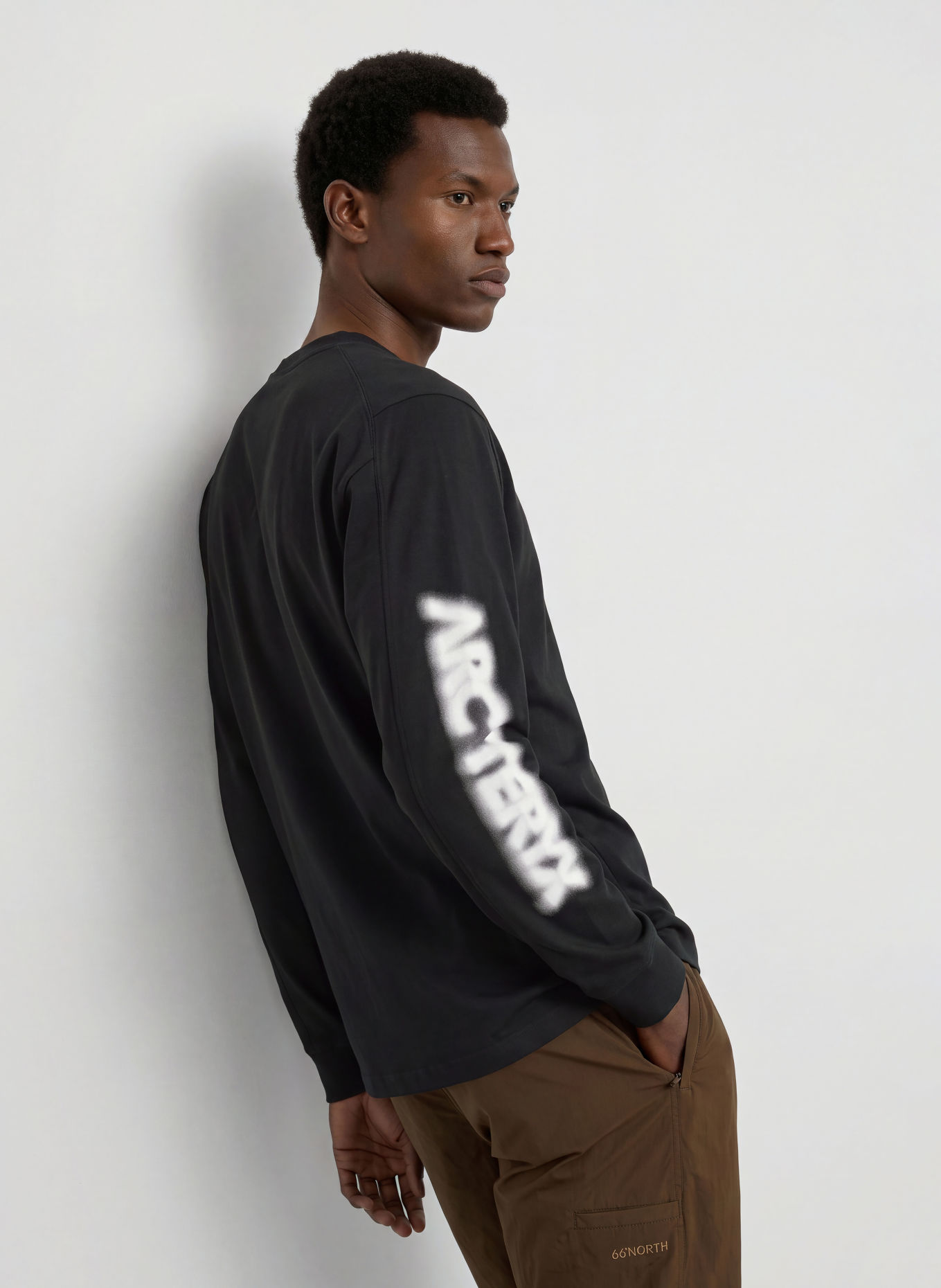 ARC'TERYX KRAGG Long-sleeve shirt: BLACK / WHITE