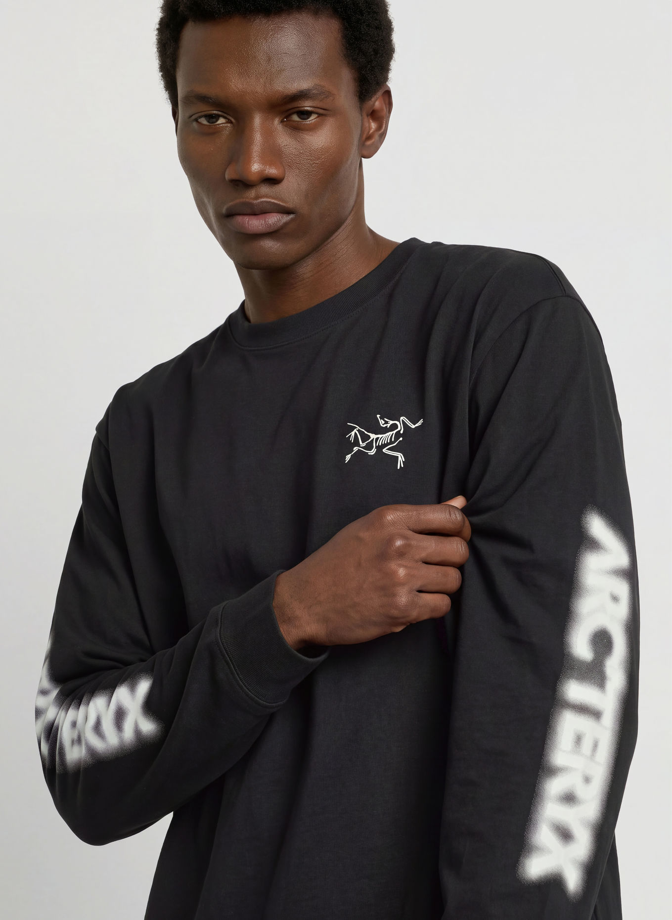 ARC'TERYX KRAGG Long-sleeve shirt: BLACK / WHITE