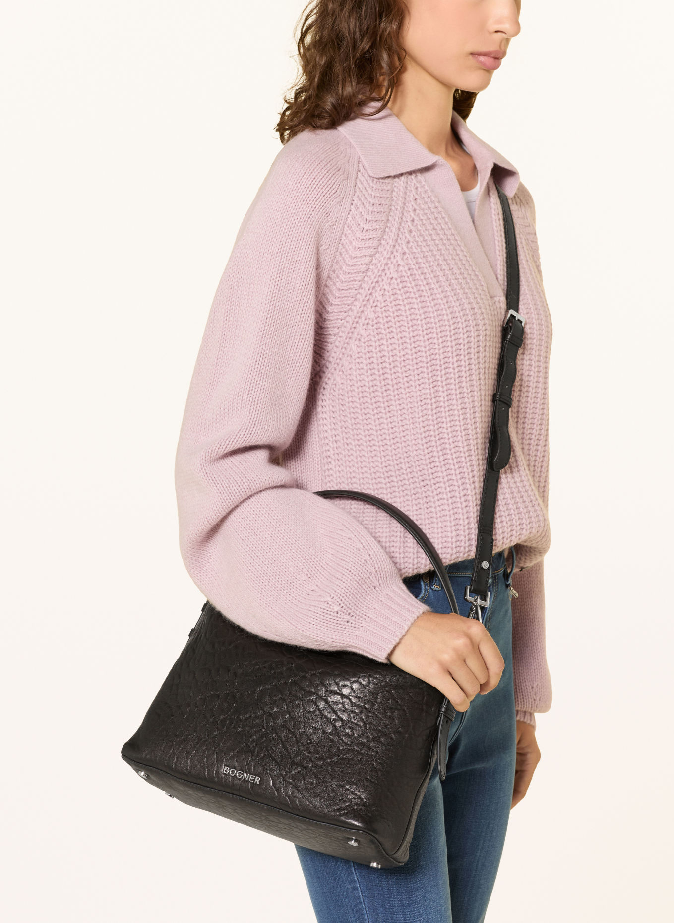 BOGNER ANZERE PHOENIX Bucket bag: BLACK / SILVER