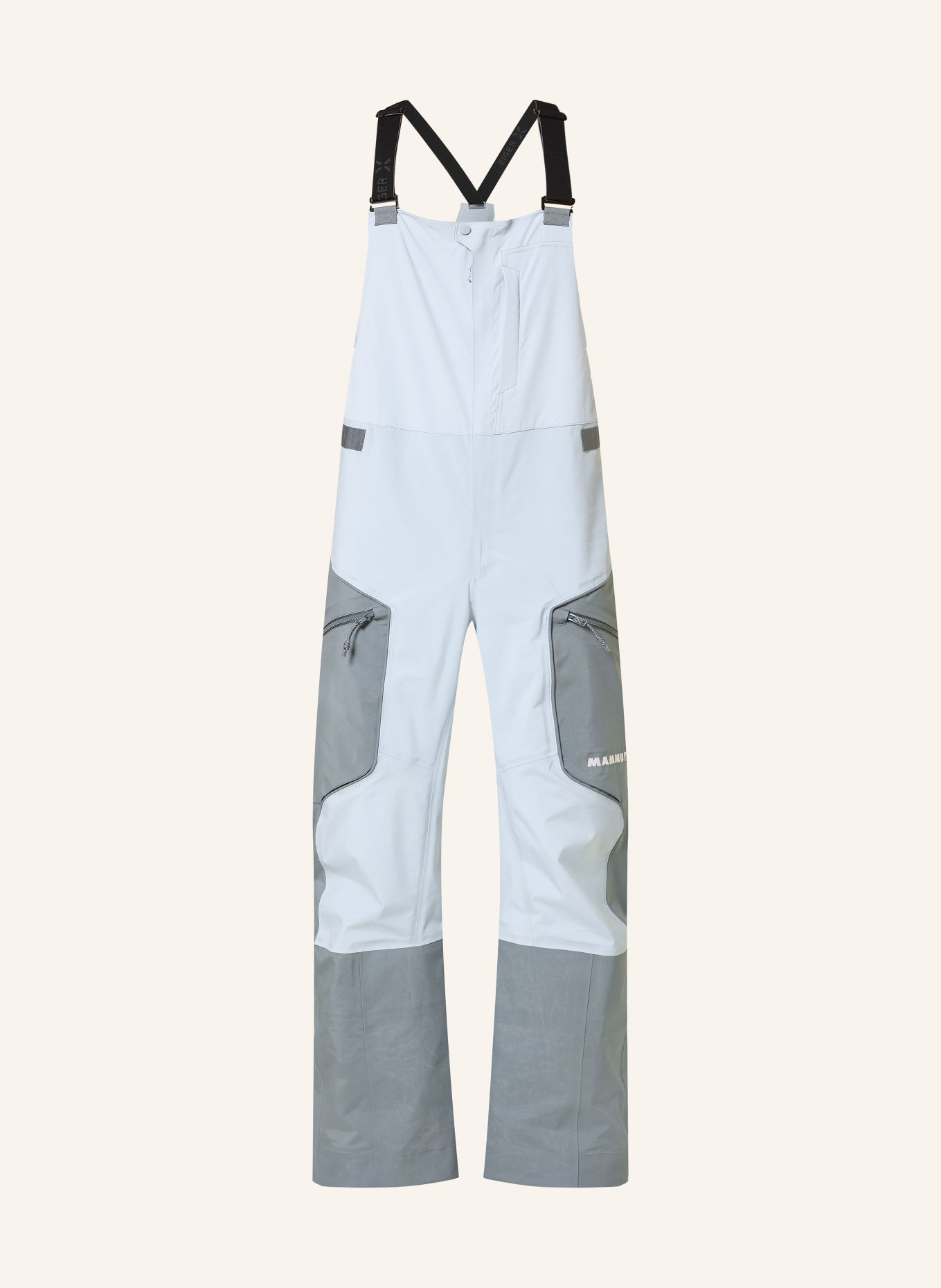 MAMMUT Hardshell lyžařské kalhoty EIGER FREE PRO BIB: TMAVĚ MODRÁ / ČERNOŠEDÁ