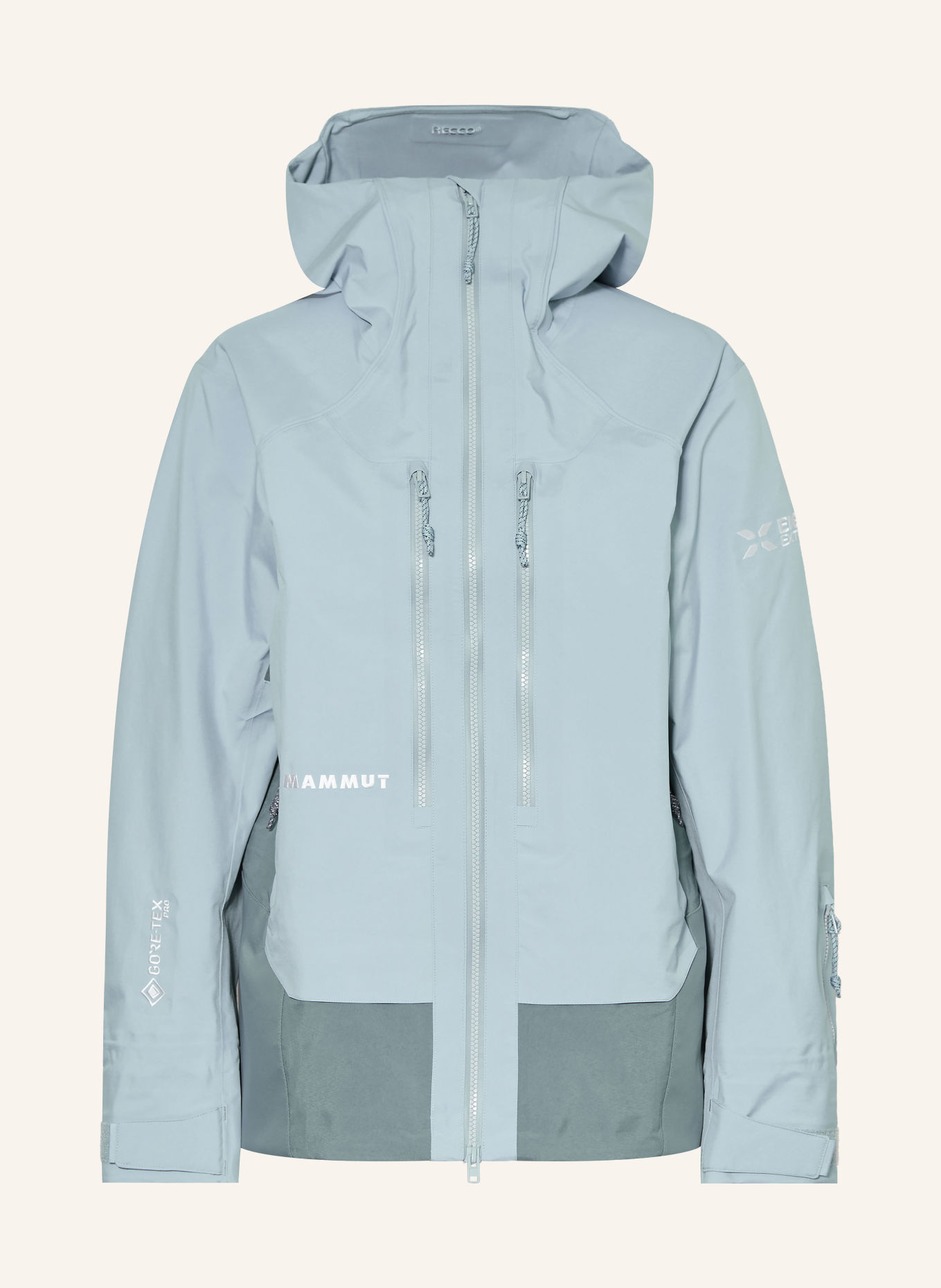 MAMMUT Hardshell-Skijacke EIGER FREE PRO: HELLBLAU / GRAU