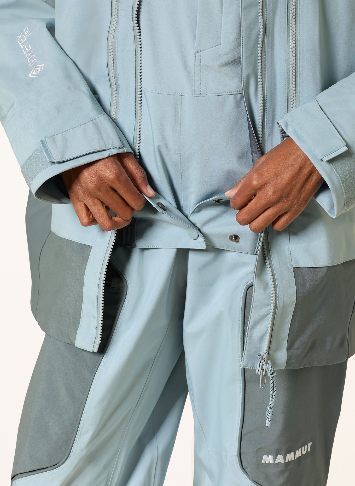 MAMMUT Hardshell-Skijacke EIGER FREE PRO: HELLBLAU / GRAU