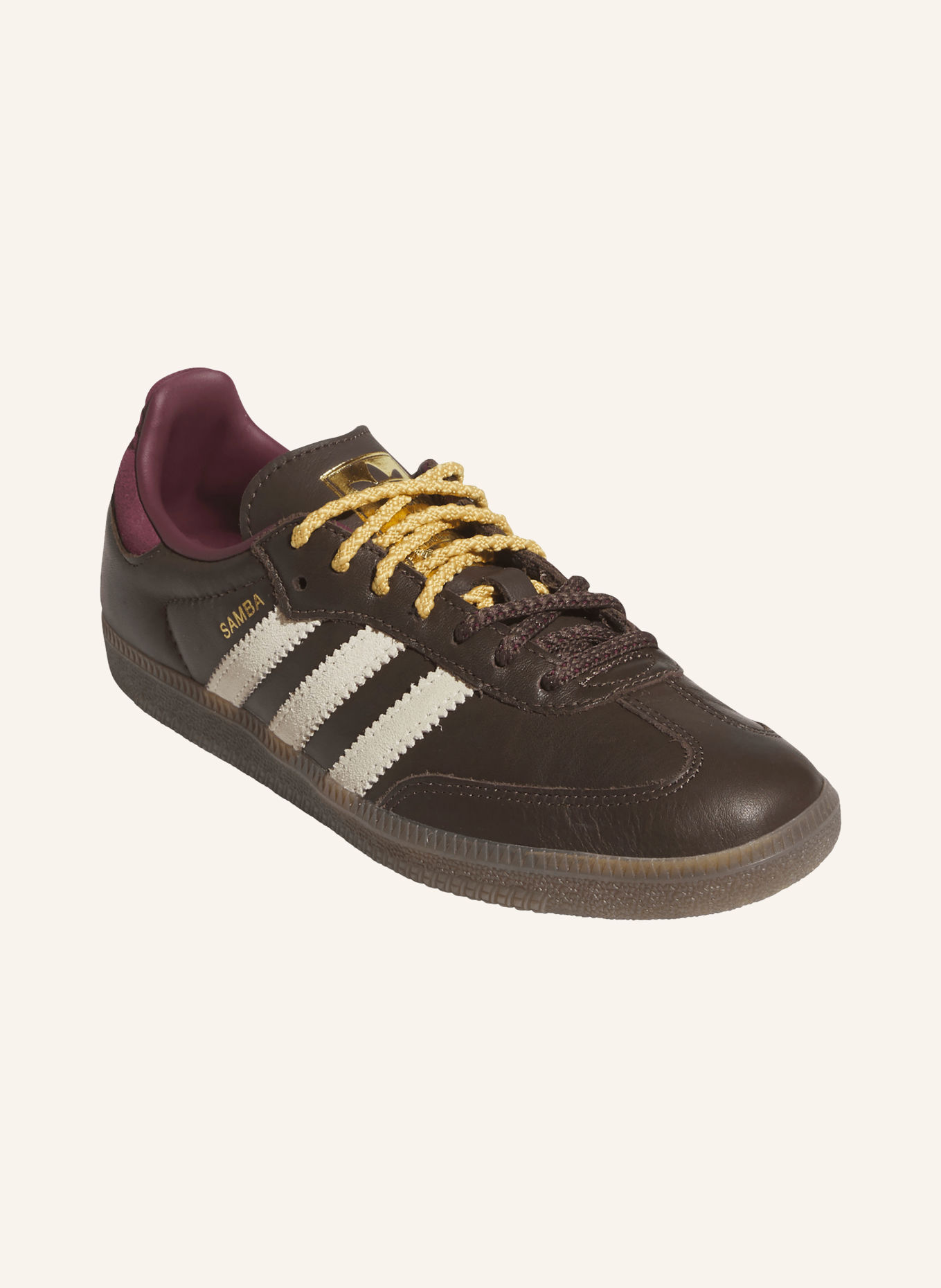 adidas Originals SAMBA OG Sneakers: BROWN / CREAM / DARK RED