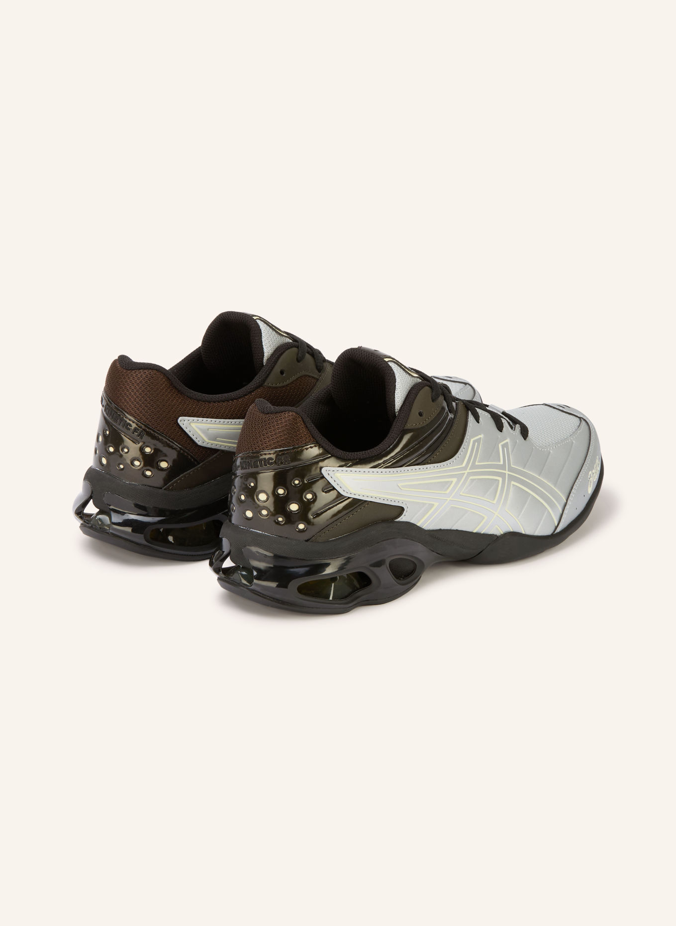 ASICS Sneakers GEL-KINETIC: ARGENT / MARRON FONCÉ / JAUNE CLAIR