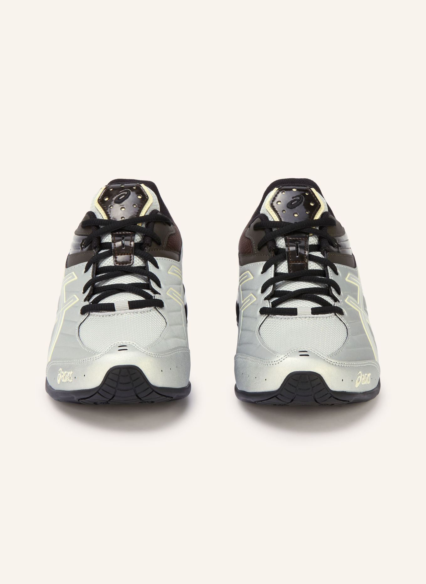 ASICS Sneakers GEL-KINETIC: ARGENT / MARRON FONCÉ / JAUNE CLAIR
