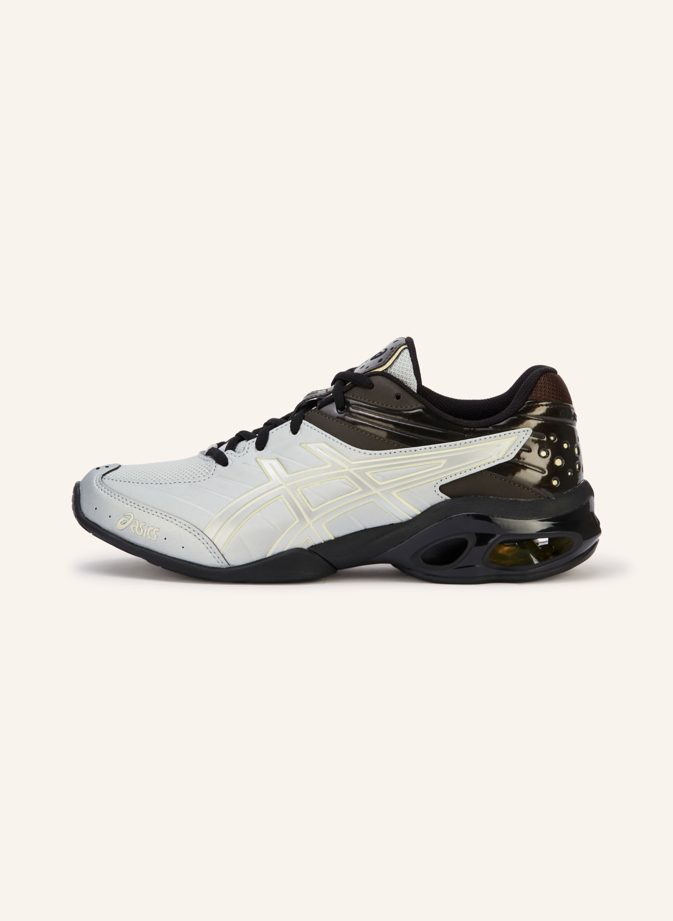 ASICS Sneakers GEL-KINETIC: ARGENT / MARRON FONCÉ / JAUNE CLAIR