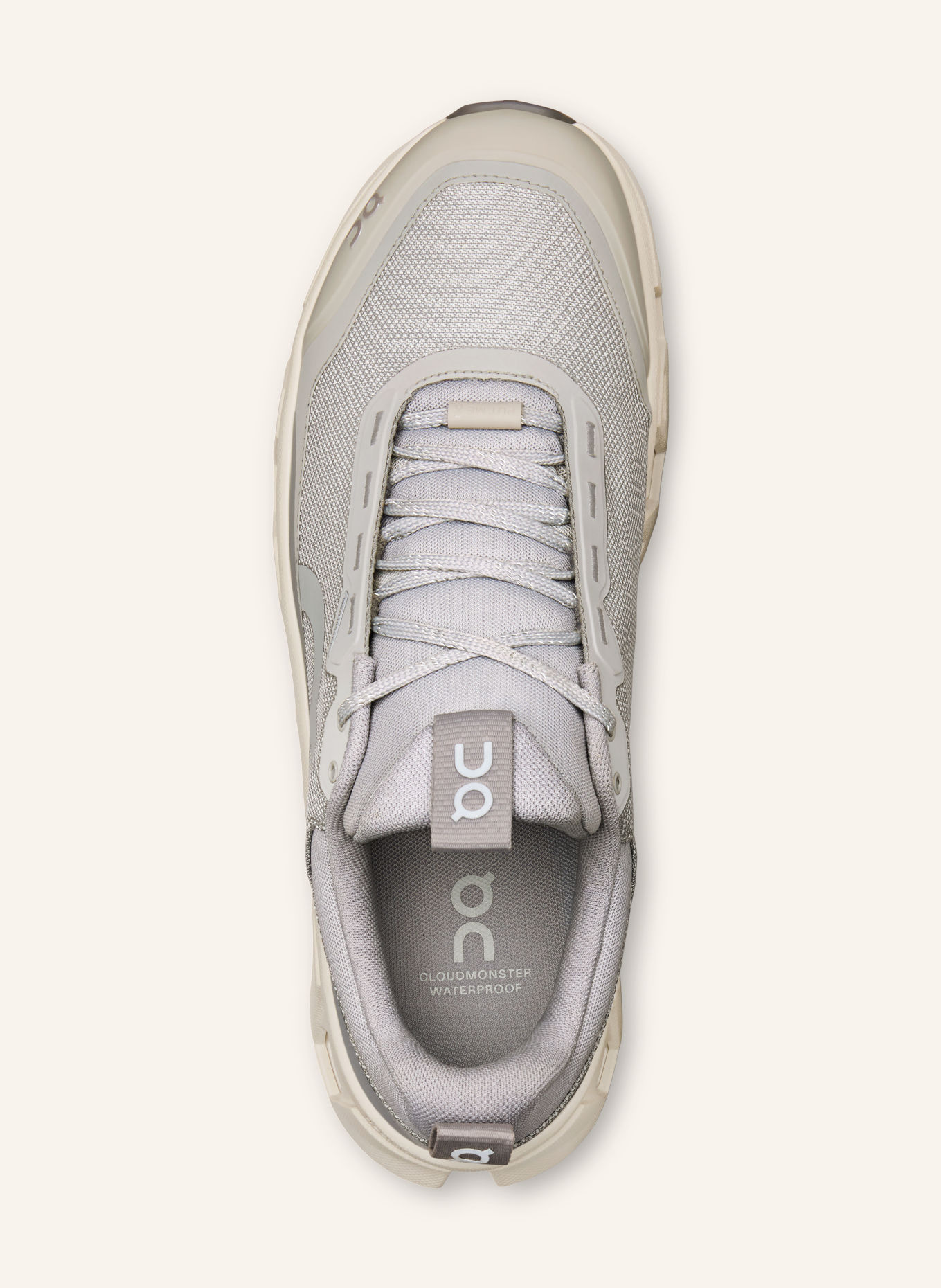 On Sneaker CLOUDMONSTER 1 WATERPROOF: HELLGRAU / CREME / GRAU