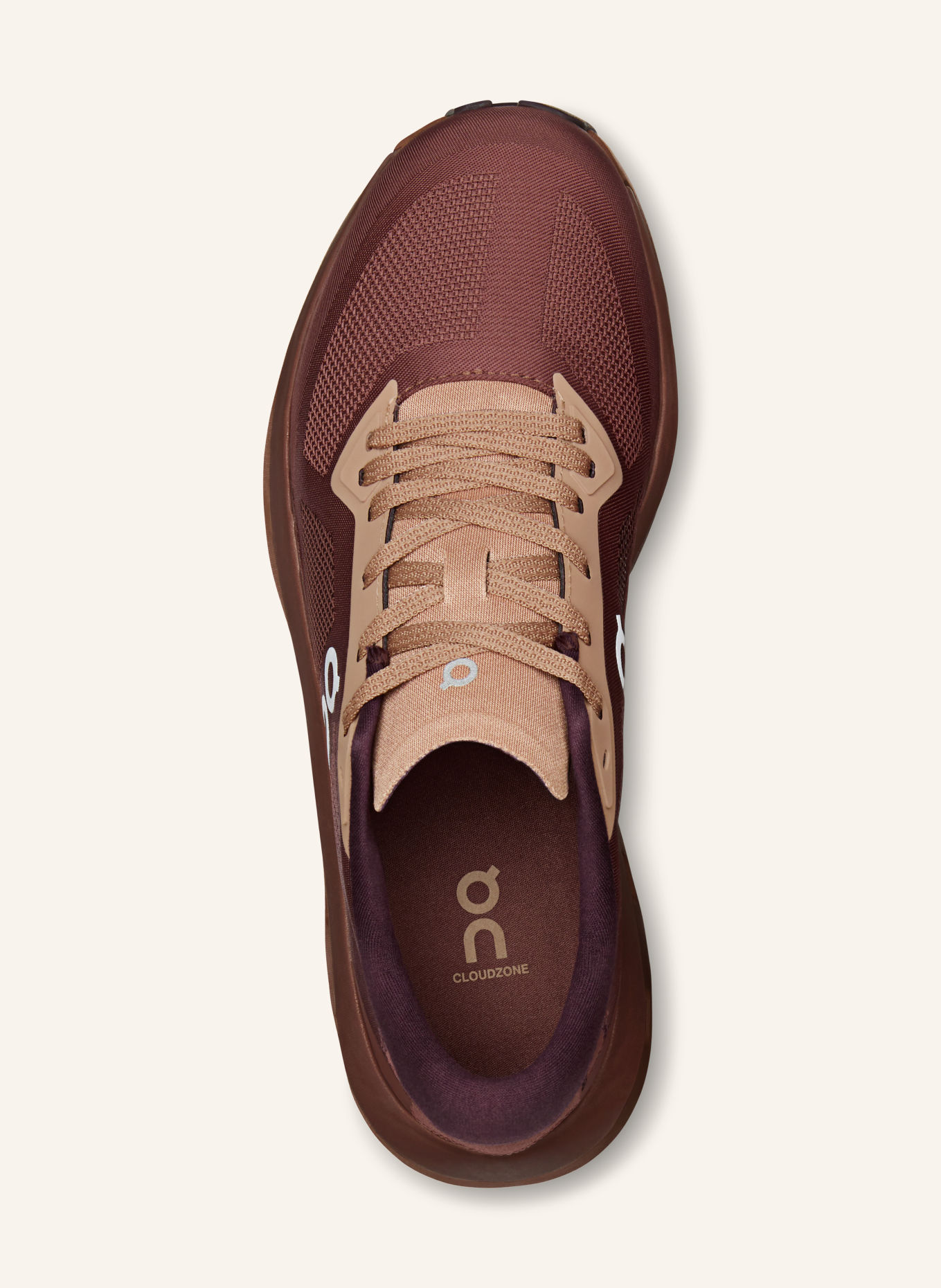 On CLOUDZONE Sneakers: DARK RED / LIGHT BROWN / DARK PURPLE