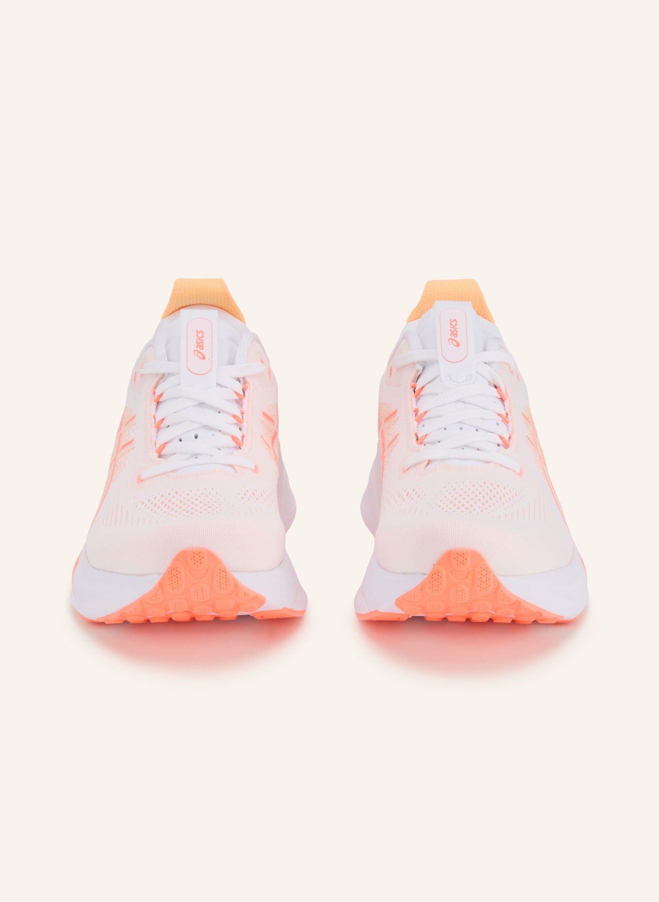 ASICS GEL-KAYANO 33 Running Shoes: WHITE / NEON RED / NEON ORANGE