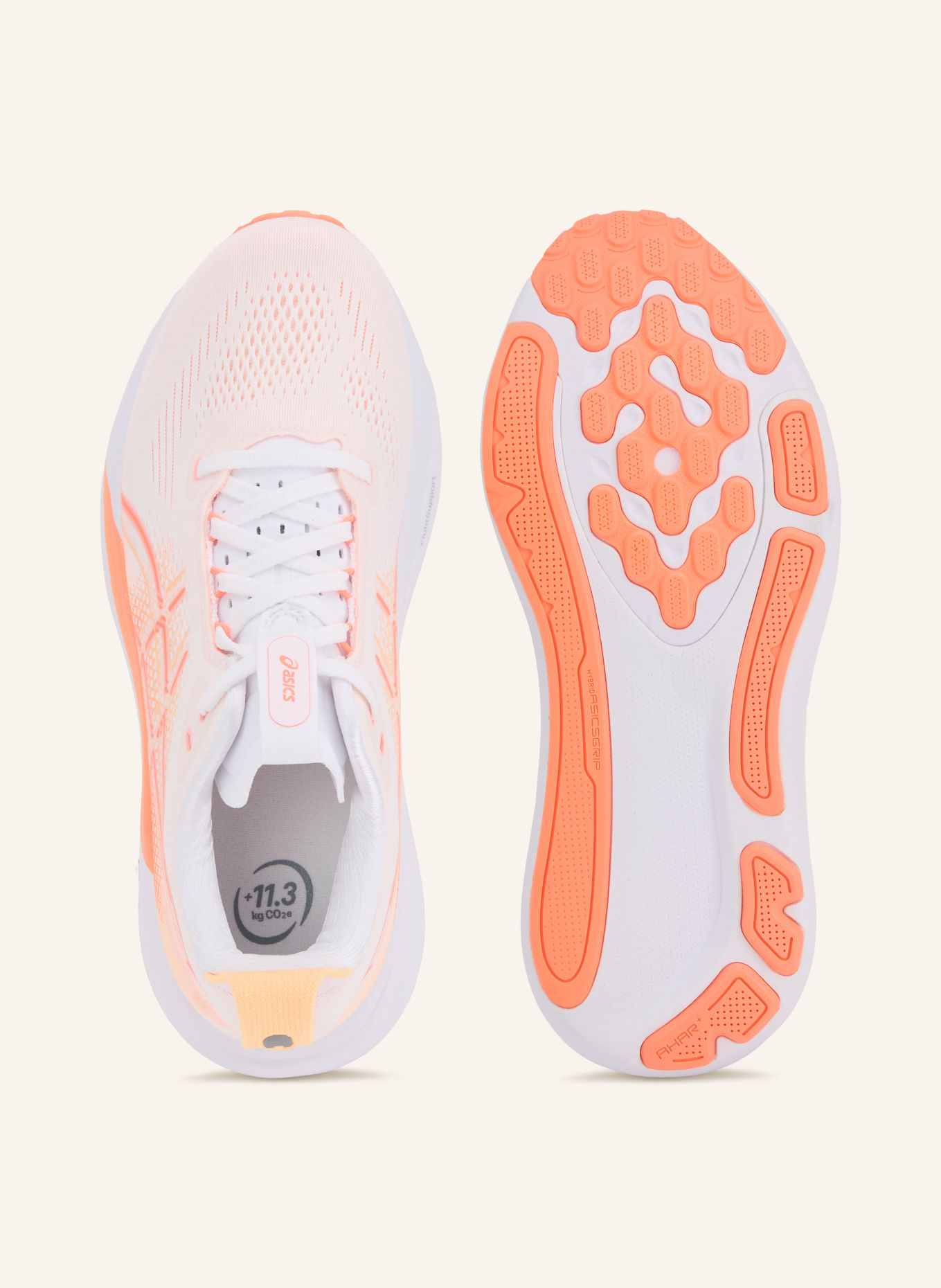 ASICS GEL-KAYANO 33 Running Shoes: WHITE / NEON RED / NEON ORANGE