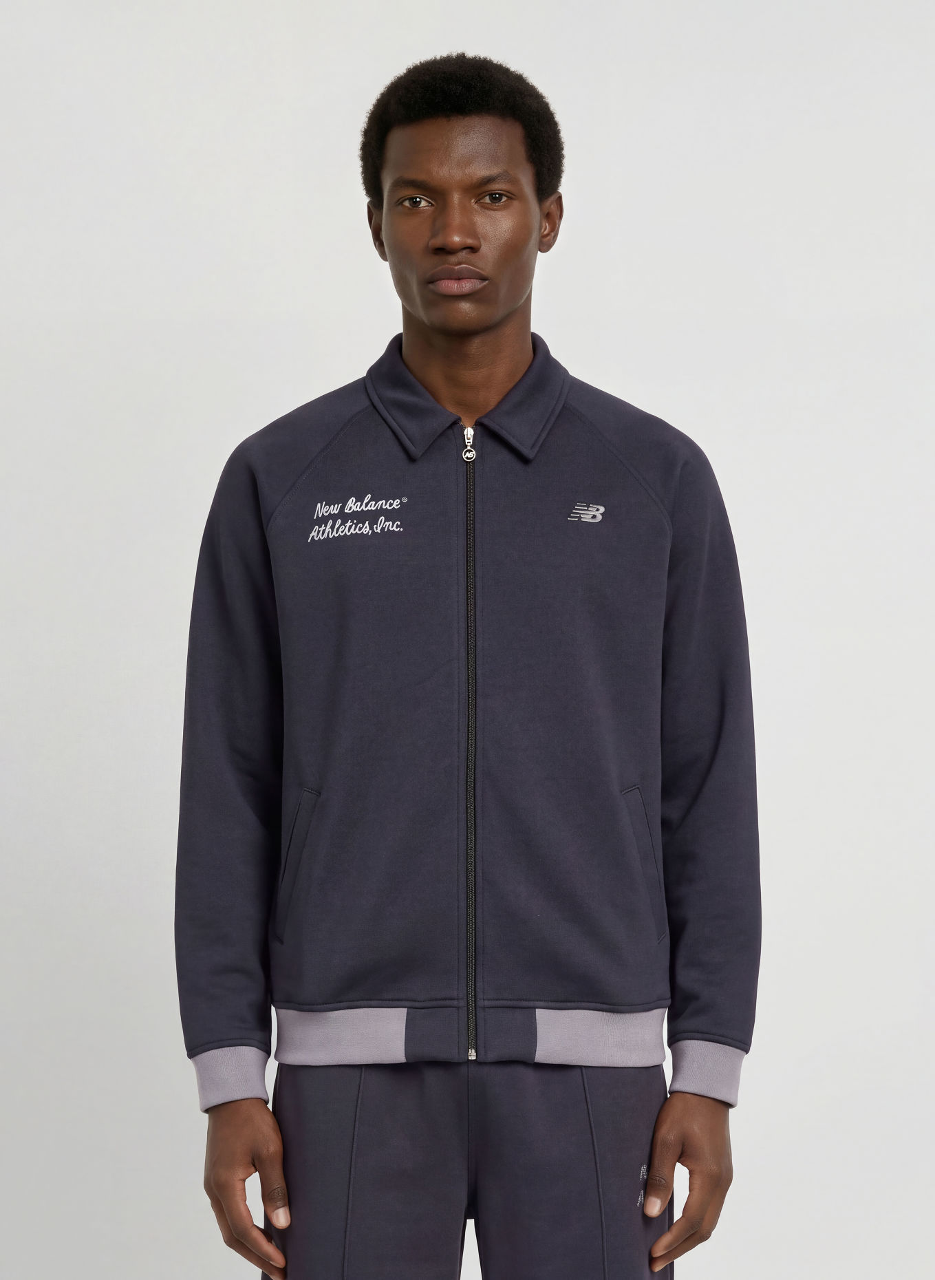 new balance Sweat zippé: BLEU FONCÉ / GRIS