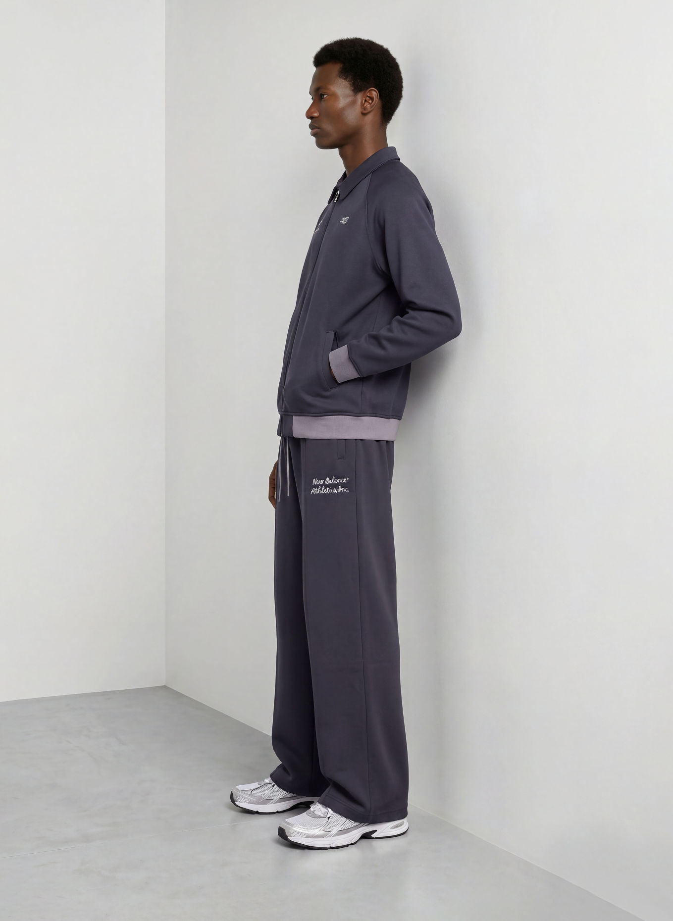 new balance Sweat zippé: BLEU FONCÉ / GRIS