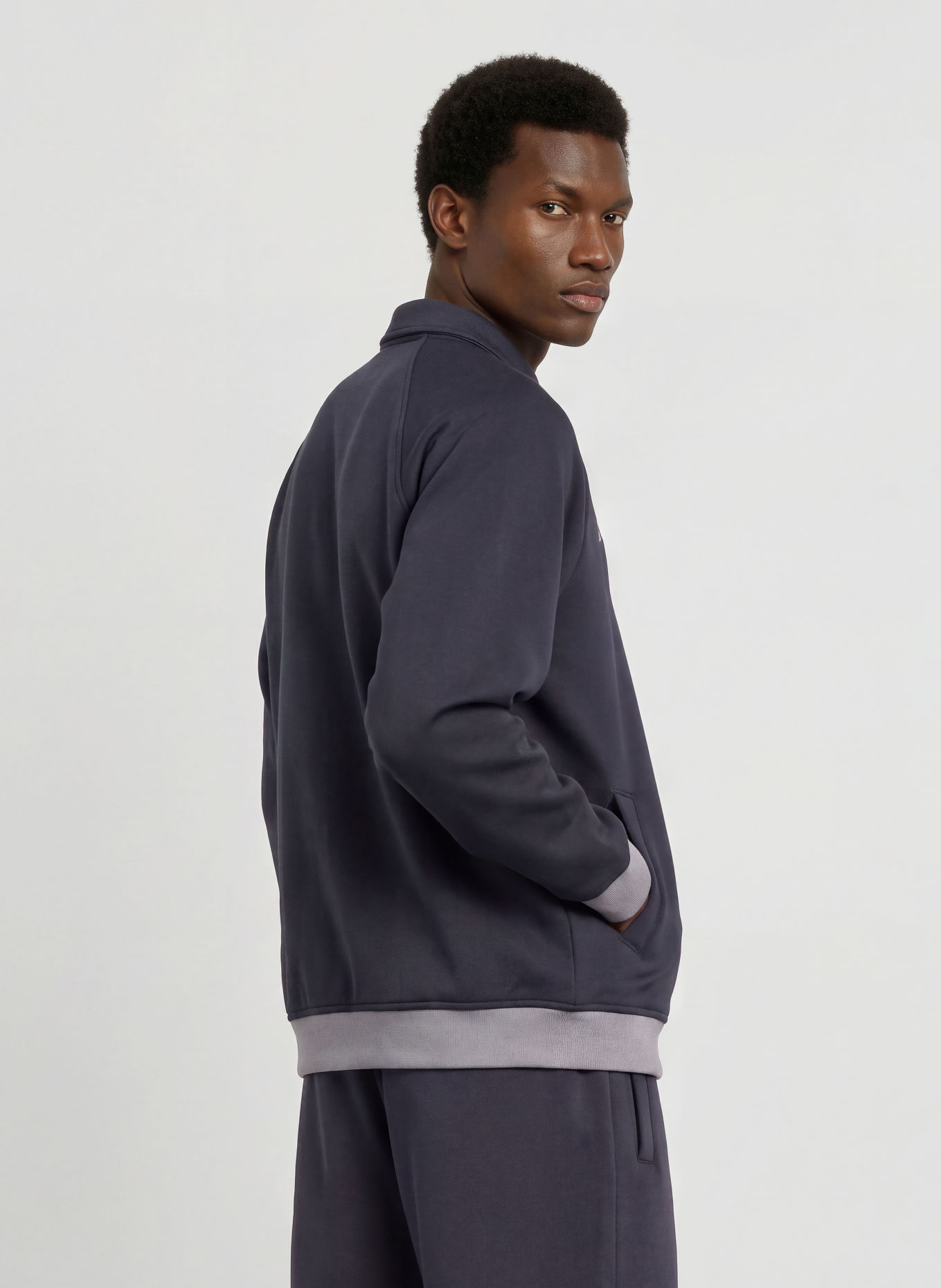 new balance Sweat zippé: BLEU FONCÉ / GRIS