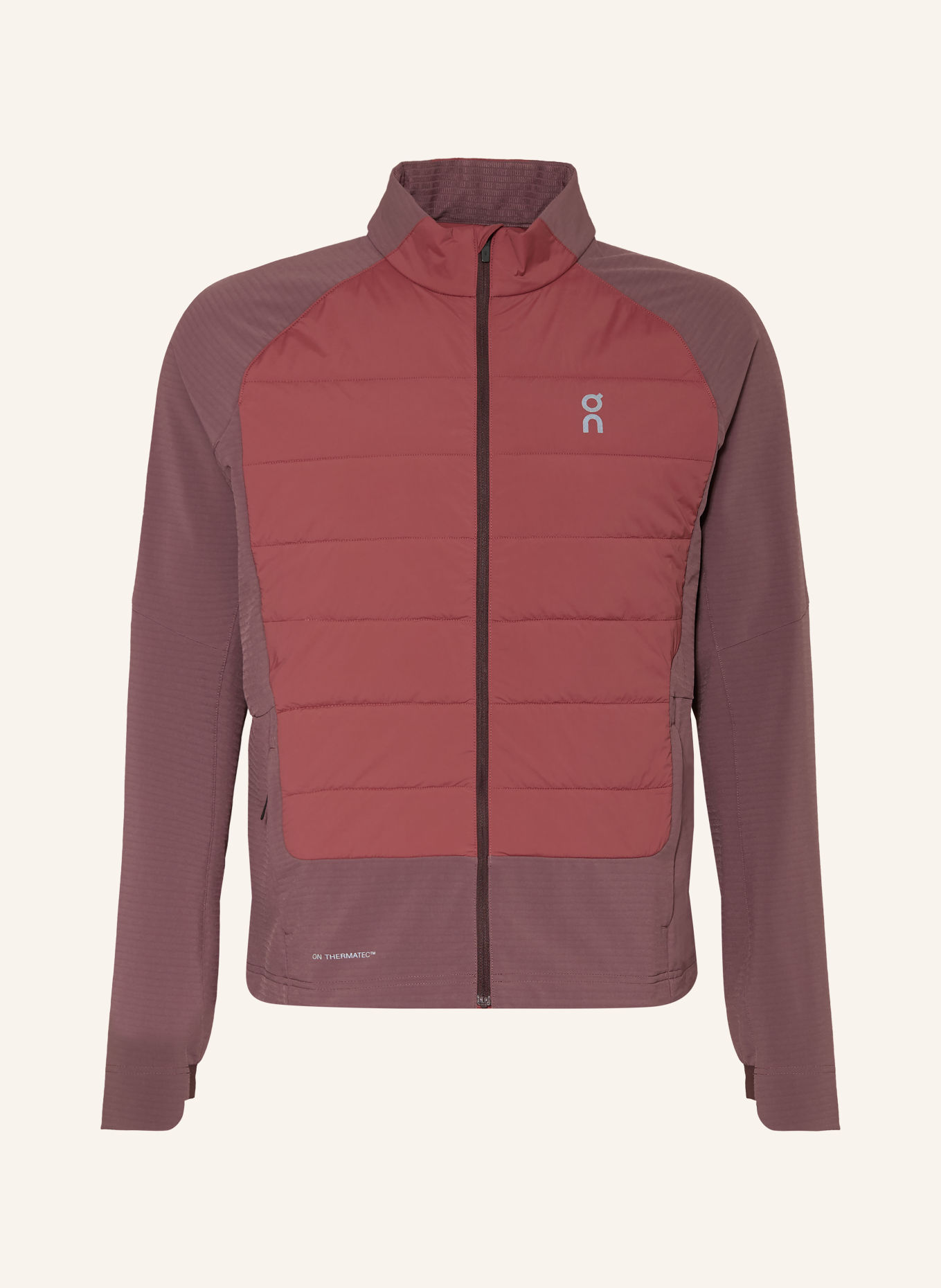 On WEATHER Hybrid running jacket: DUSKY PINK