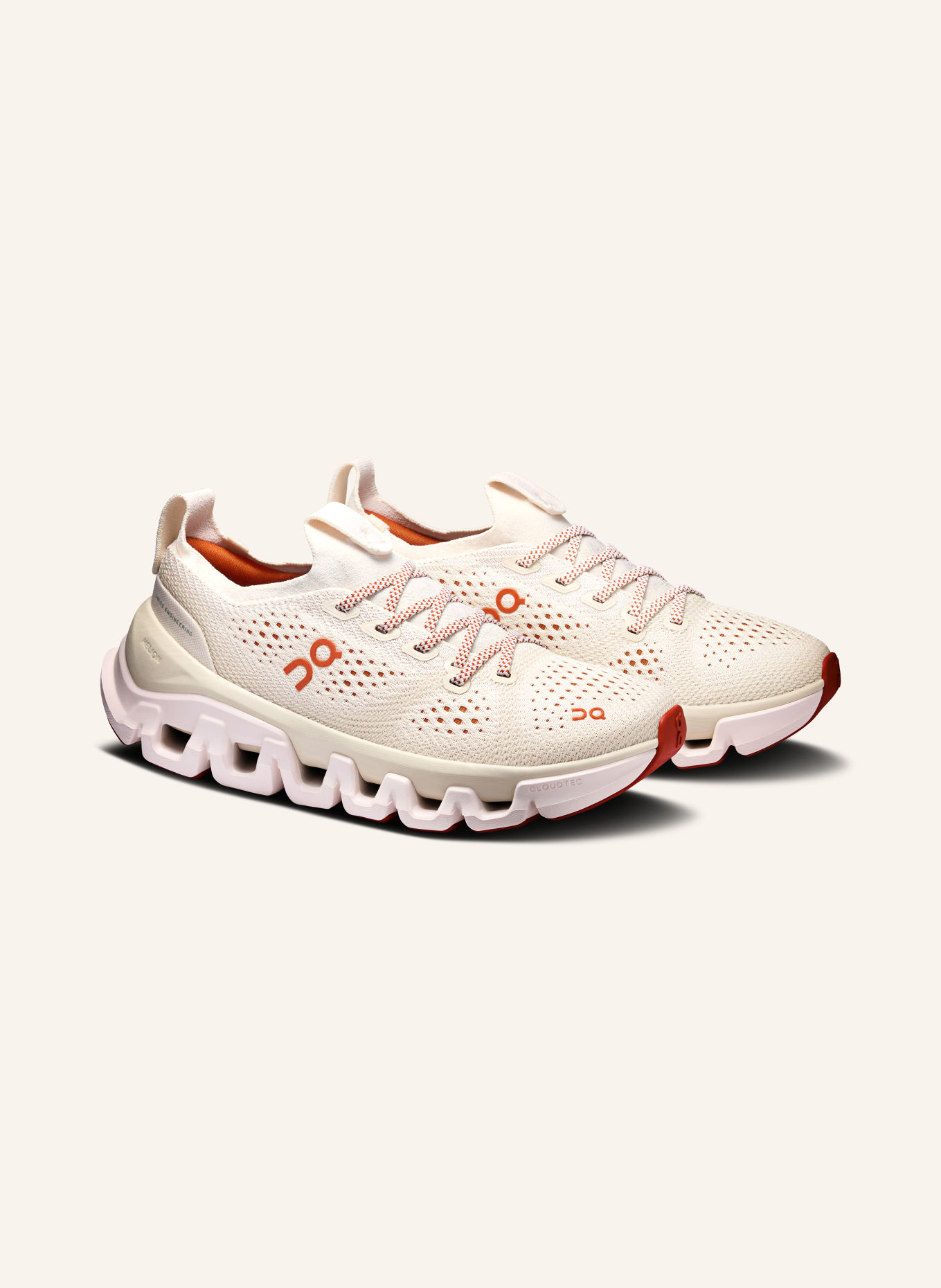 On CLOUD X TEMPO Training Shoes: CREAM / BEIGE / DARK ORANGE