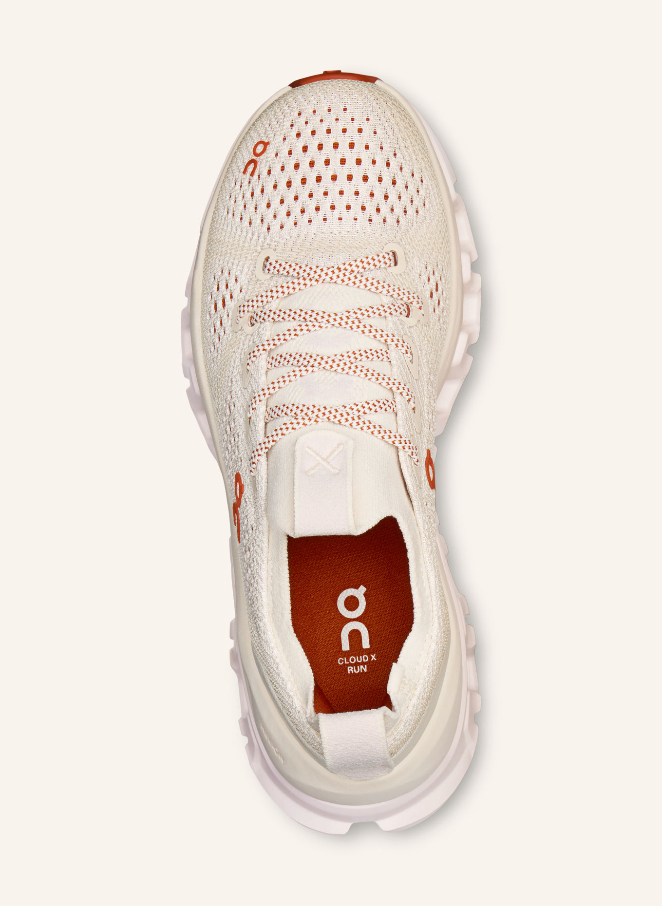 On CLOUD X TEMPO Training Shoes: CREAM / BEIGE / DARK ORANGE