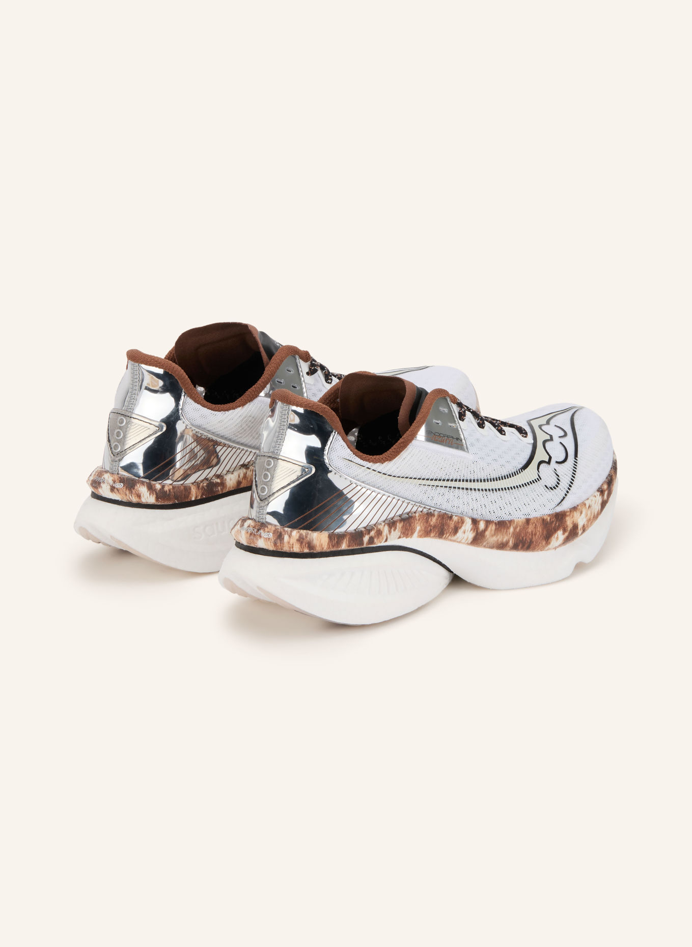 saucony ENDORPHIN AZURA Running Shoes: WHITE / SILVER / BROWN