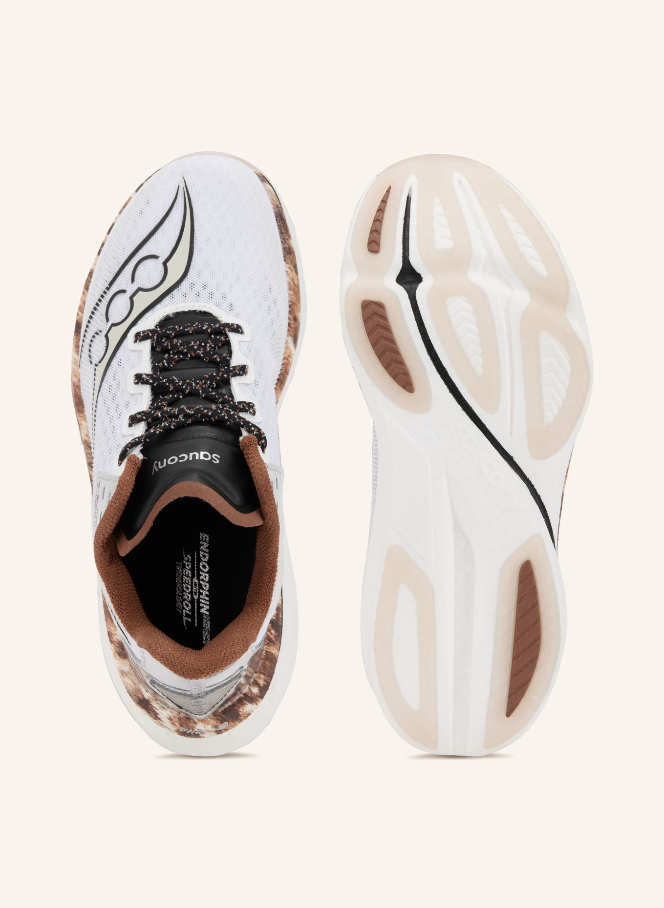saucony ENDORPHIN AZURA Running Shoes: WHITE / SILVER / BROWN