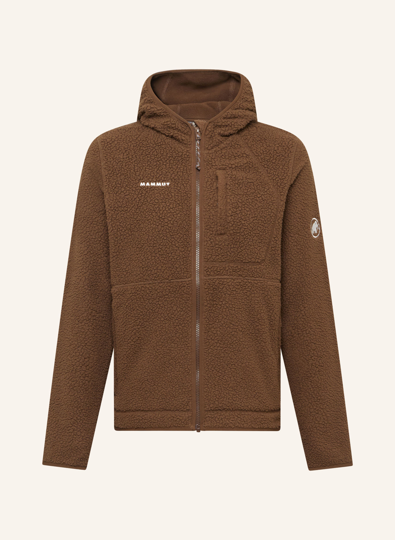 MAMMUT FALERA PRO ML HOODED Teddy Fur Jacket: BROWN